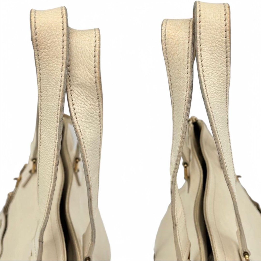 Yves Saint Laurent Yves Saint Laurent - Cassandra Handbag YSL Leather White Size ONE SIZE - 6 Thumbnail
