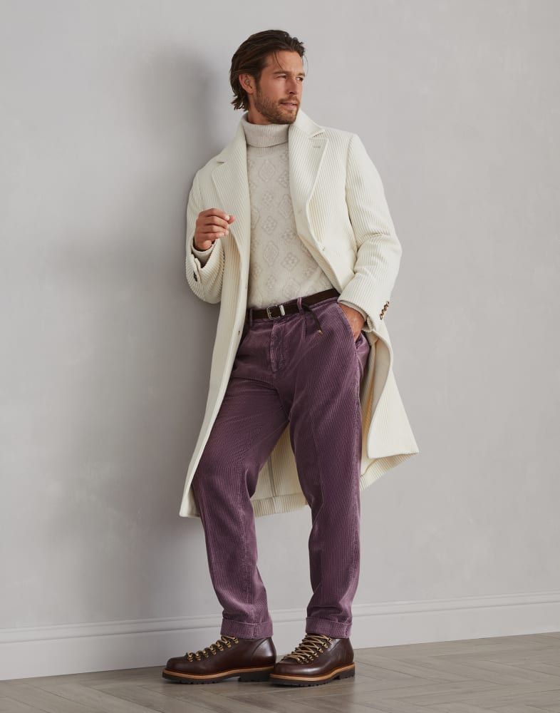 Brunello Cucinelli o1w1db10825 Cashmere Overcoat in White Size US L / EU 52-54 / 3 - 3 Thumbnail