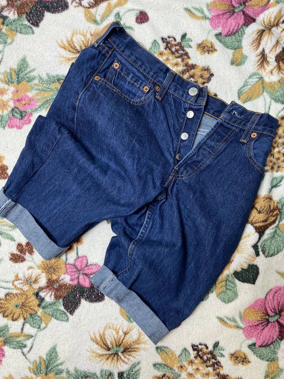 Levi's Levi's 501 Denim Shorts Dark Wash Loose Straight Fit Mens Size US 28 / EU 44 - 18 Thumbnail