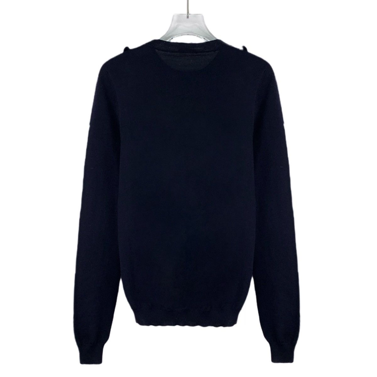 Miu Miu Miu Miu Navy Lace Trim Wool Long Sleeve Knit Sweater K26WX Size XS / US 0-2 / IT 36-38 - 2 Thumbnail