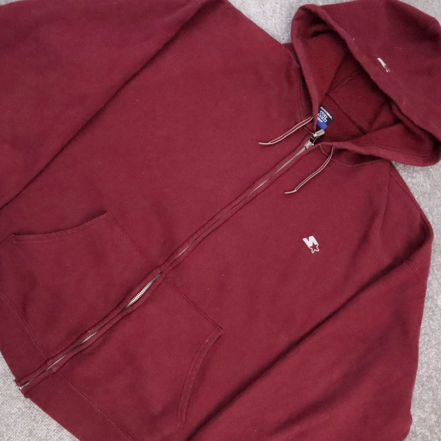 Starter VINTAGE Starter Red Long Sleeve Full Zip Hooded Drawstring Jacket XL Mens 90s Sports Hoodie Size US XL / EU 56 / 4 - 6 Thumbnail