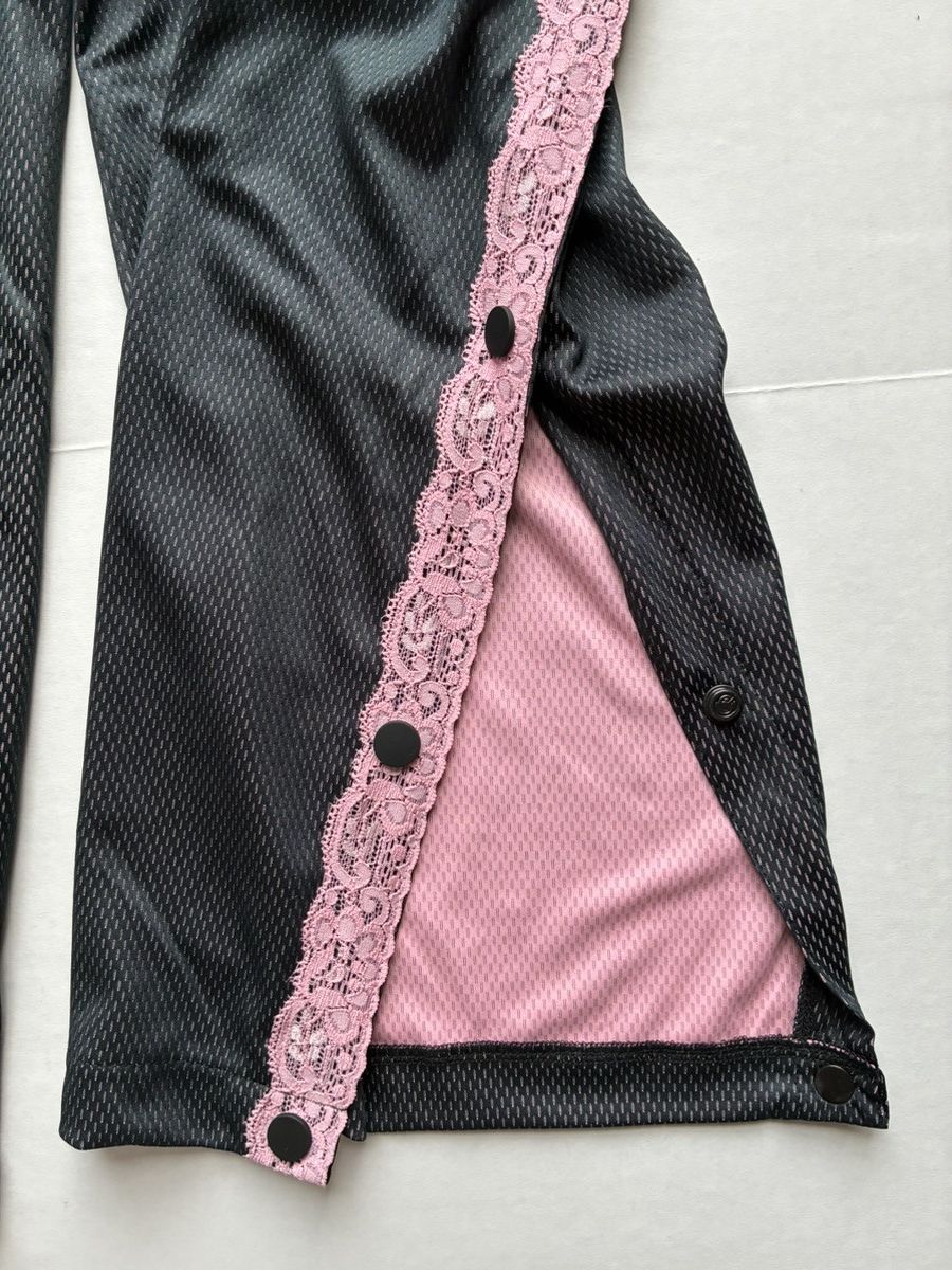 CNCPTS CNCPTS Track Pants Black w Pink Lace Strip Flare Unisex XS Size 28" / US 6 / IT 42 - 9 Thumbnail