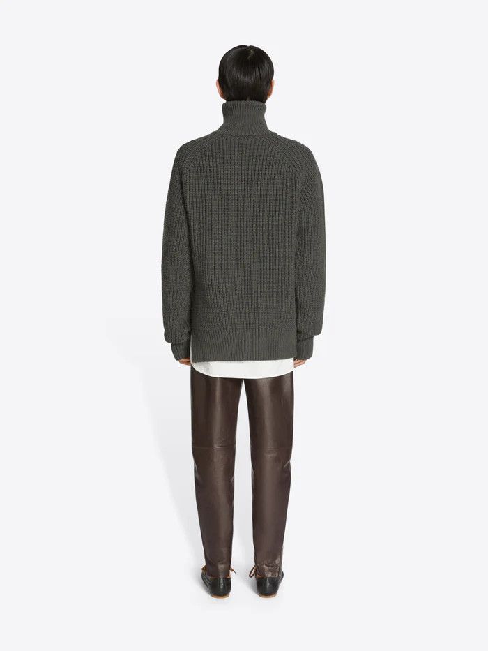 Dries Van Noten o1s22i1n1124 Linfold Tapered Leather Pant in Brown Size US 32 / EU 48 - 4 Thumbnail