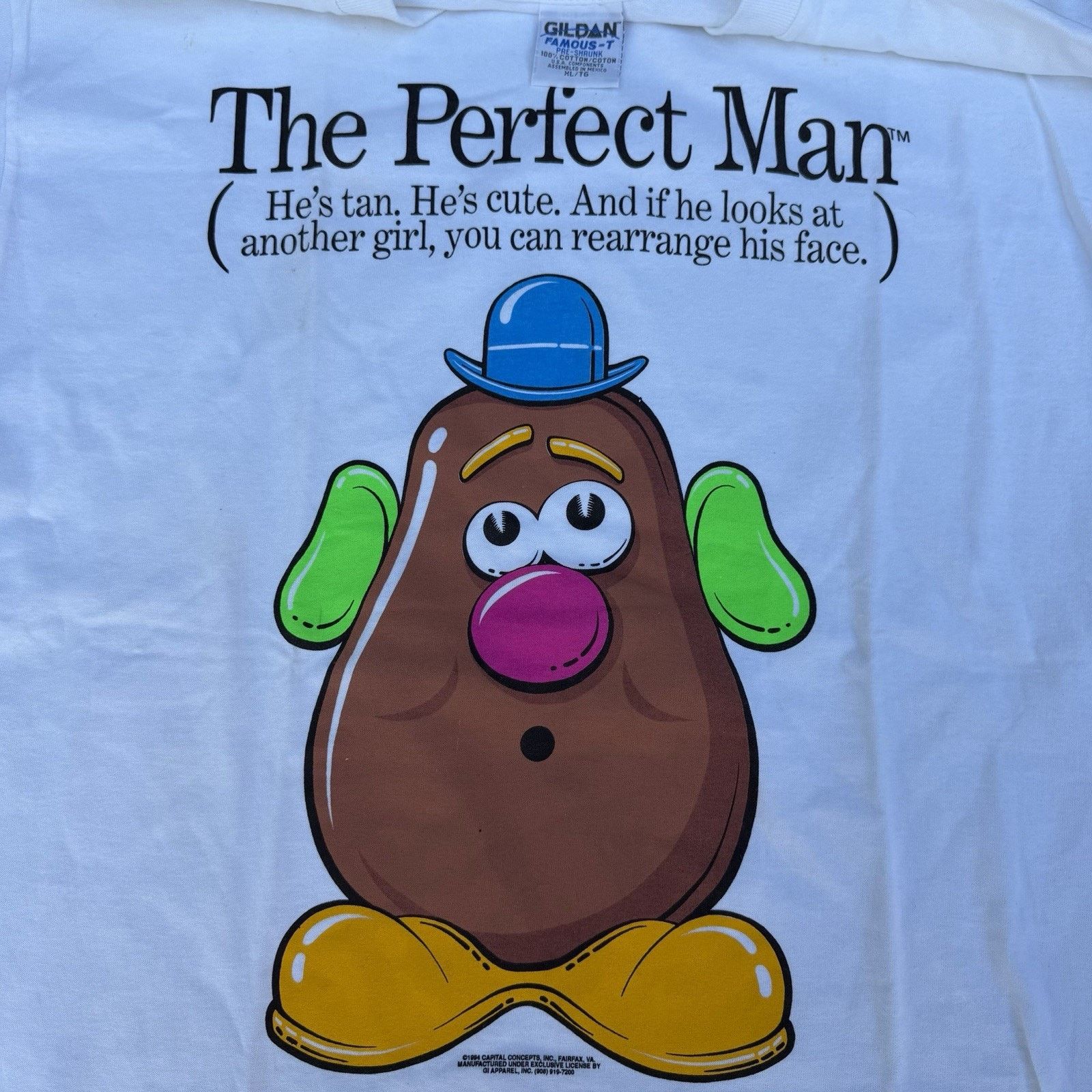 Disney × Gildan × Vintage Vintage 90s Disney Toy Story Mr. Potato Head Perfect Man Tee Size US XL / EU 56 / 4 - 1 Thumbnail