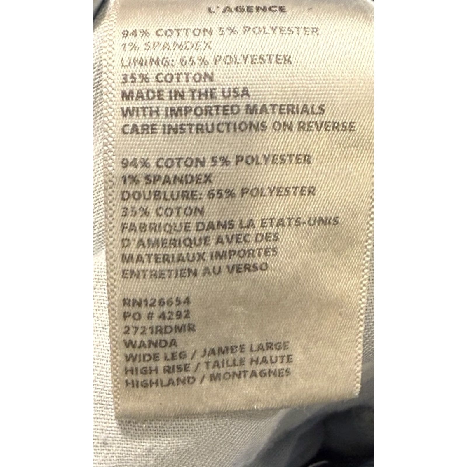 L'AGENCE L'AGENCE Wanda Wide Leg High Rise Cropped Jeans Light Wash Raw Hem Size 25 Womens Size 42" / US 20 - 6 Thumbnail