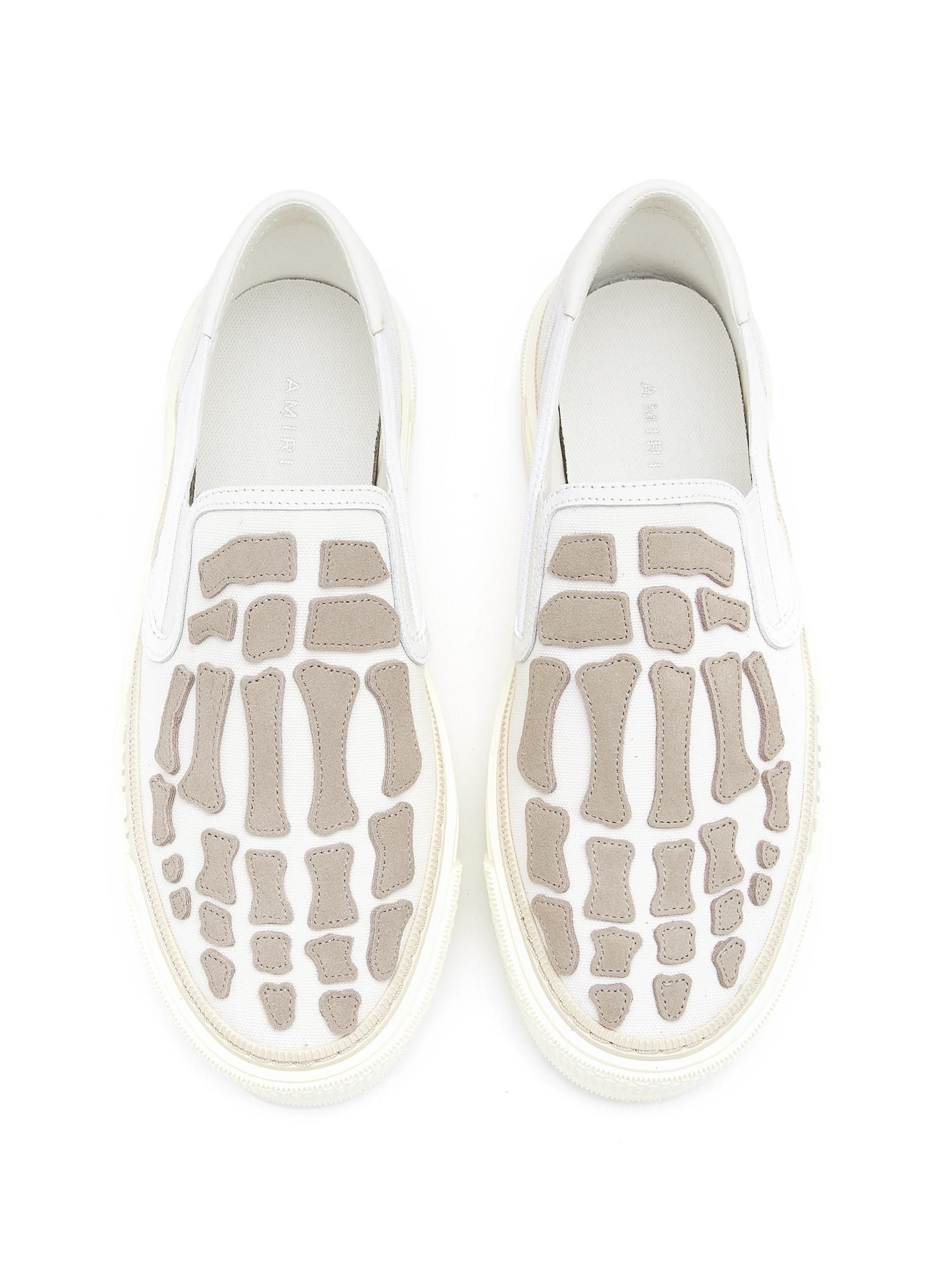 Amiri o1w1db10125 Slip On Sneakers in Beige & Off White Size US 9 / IT 39 - 3 Thumbnail