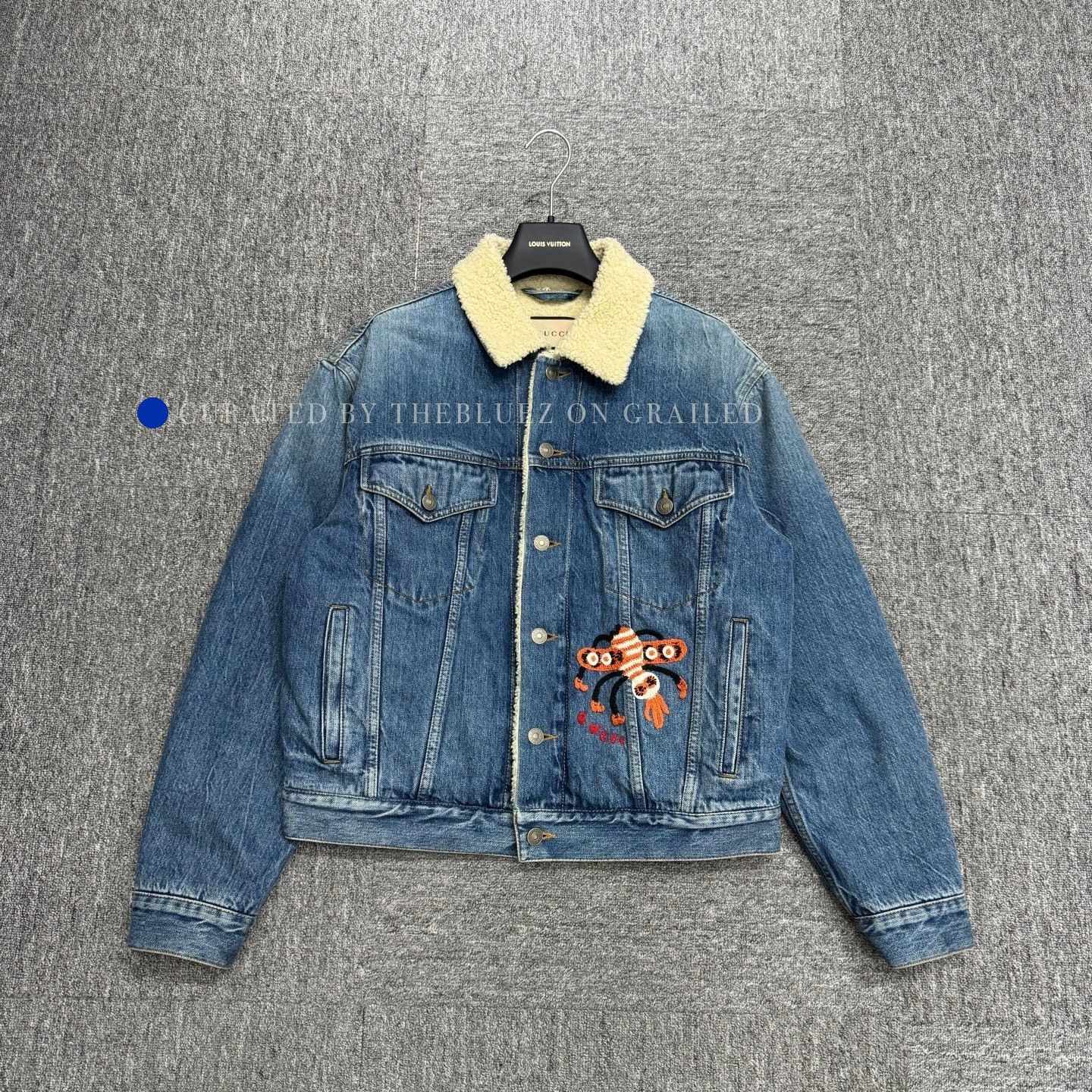 Gucci Shearling Lined Denim Jacket in Blue Size US S / EU 44-46 / 1 - 1 Thumbnail