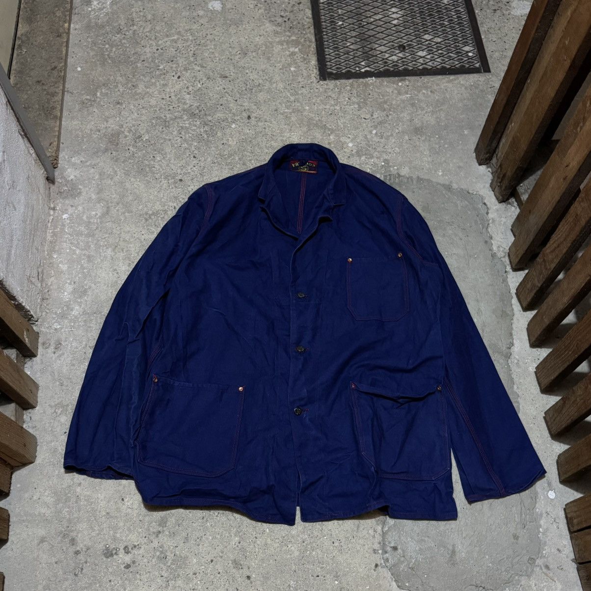 Vintage Vintage Work Europe 60s red stitching jacket Fristads Size US XL / EU 56 / 4 - 1 Thumbnail