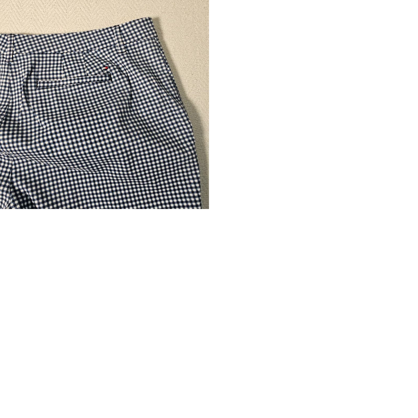 Tommy Hilfiger Tommy Hilfiger Women's Blue and White Check Plaid Straight Fit Pants 14 Size 36 in Waist Inseam 26.5 in Chino Size 36" / US 14 / IT 50 - 9 Thumbnail