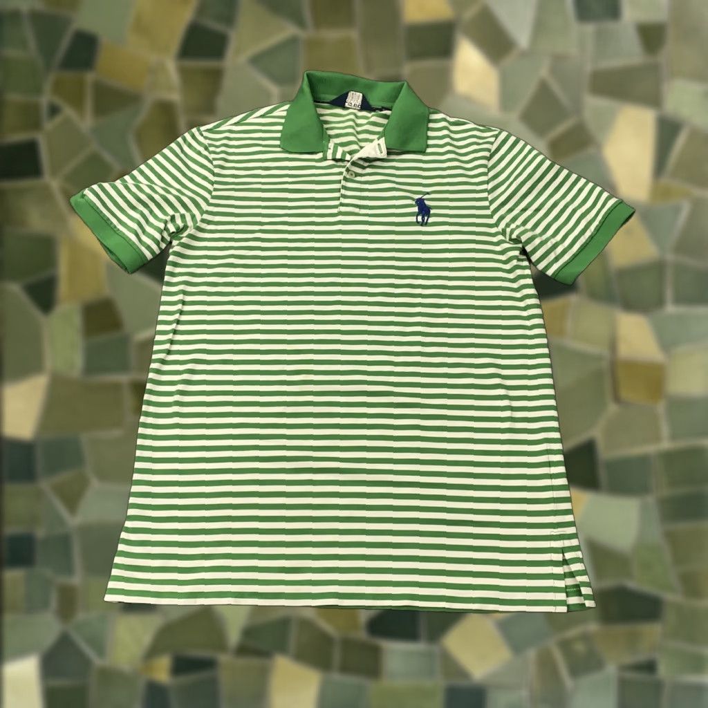 Polo Ralph Lauren Polo Golf Ralph Lauren Shirt Mens Medium Green White Striped Performance Pro Fit Golf Size US M / EU 48-50 / 2 - 1 Thumbnail