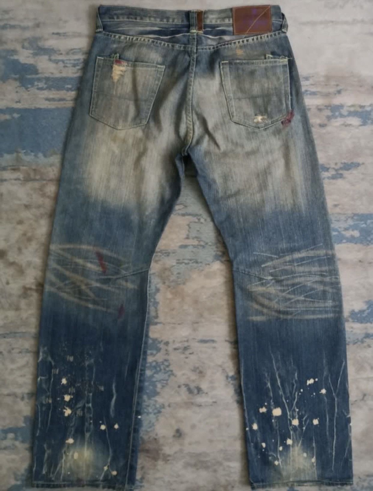Prps FIRE 🔥 PRPS FLARE JEANS SPLATTED COLOUR DISTRESSED Size US 35 - 2 Thumbnail
