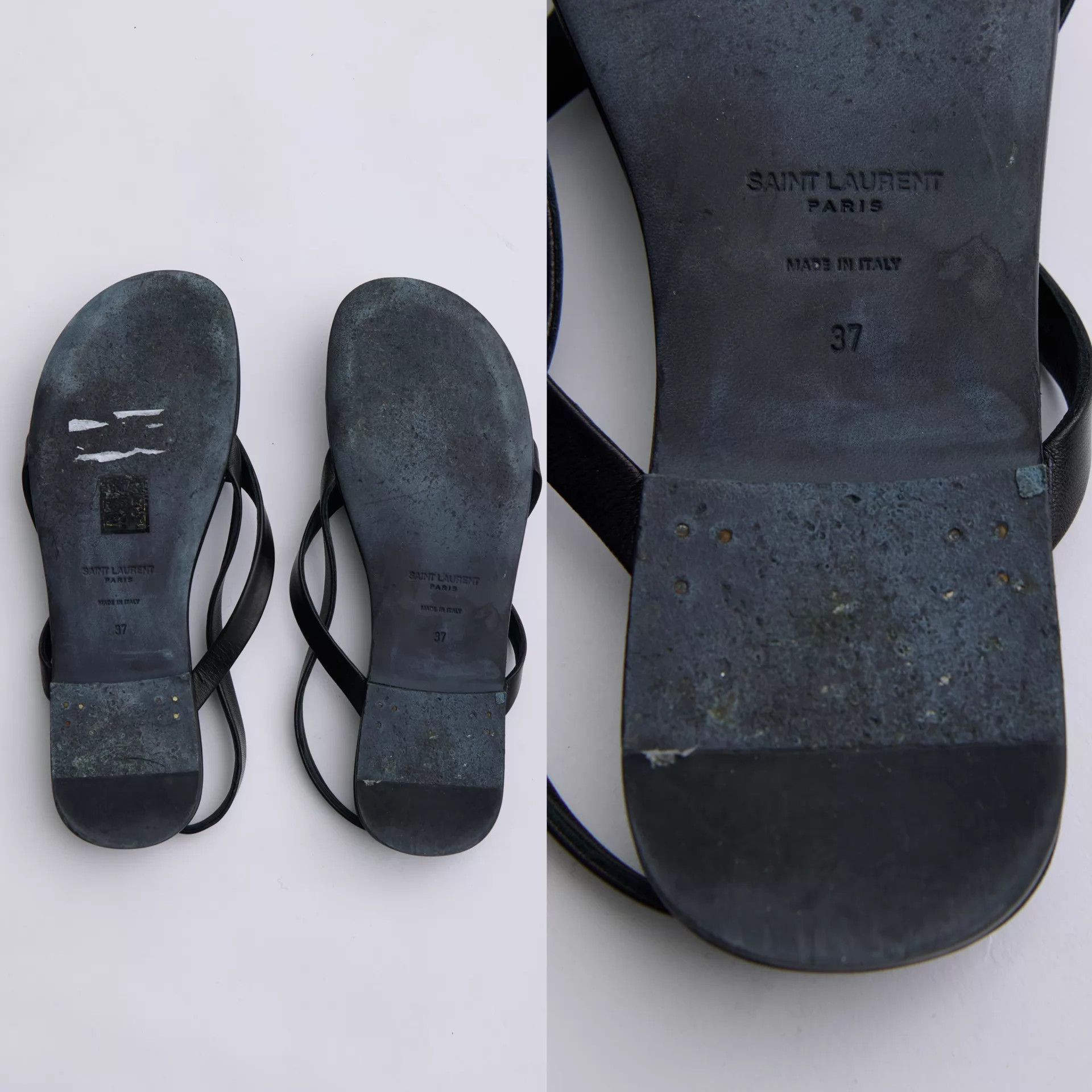 Saint Laurent Paris SAINT LAURENT Thong Sandal Black Size 37 Size US 6.5 / IT 36.5 - 3 Thumbnail