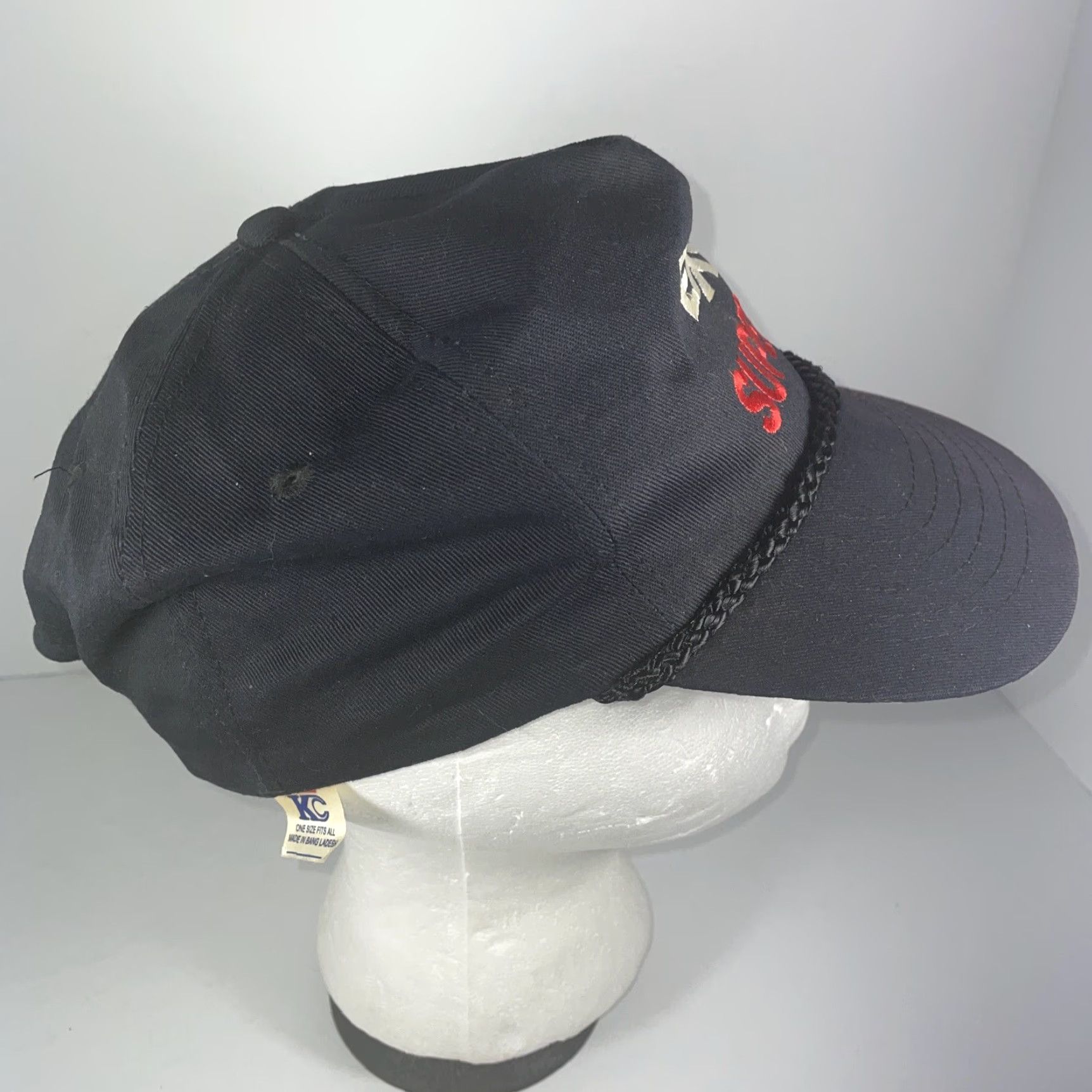 Spell VTG Exxon Superflo Spell Out Hat Black Snapback Rope Baseball Cap Adjustable Hat Men Adjustable Black Rope Baseball Cap Mens Size ONE SIZE - 2 Thumbnail