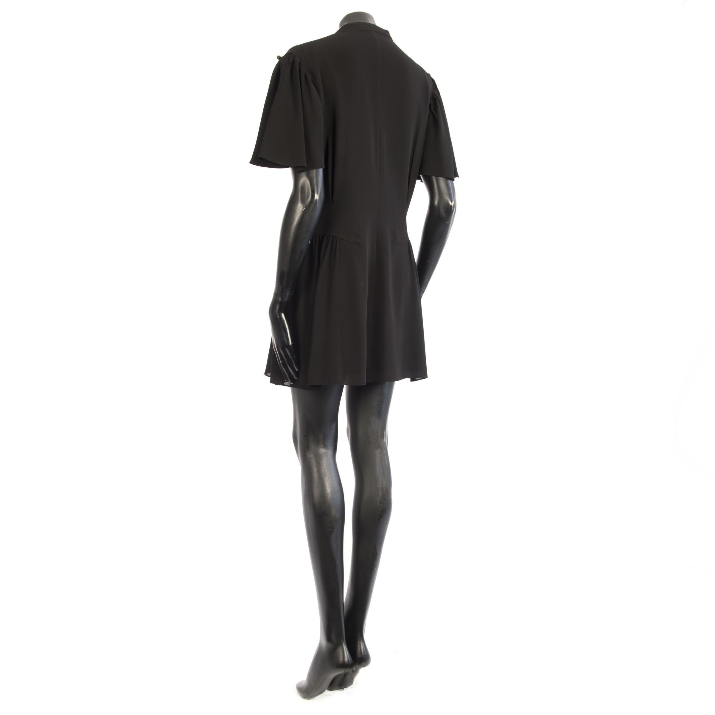 Saint Laurent Paris Skater Dress In Black Crepe Viscose Size M / US 6-8 / IT 42-44 - 4 Thumbnail