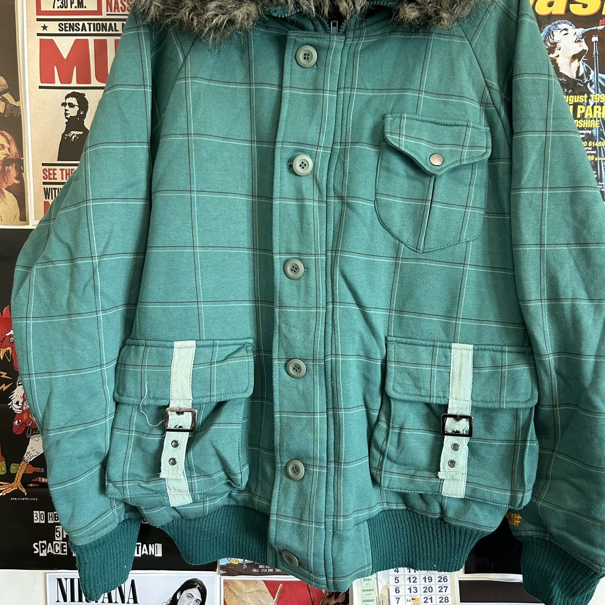 Alphanumeric Vintage Alpha Numeric Green Checkered Hoodie Jacket Size US L / EU 52-54 / 3 - 2 Thumbnail