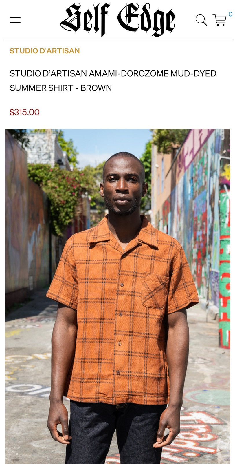 image of Studio Dartisan Sda 5690 "amami Dorozome" Mud Dyed Sashiko S/s Shirt - Brown, Men's (Size Medium)