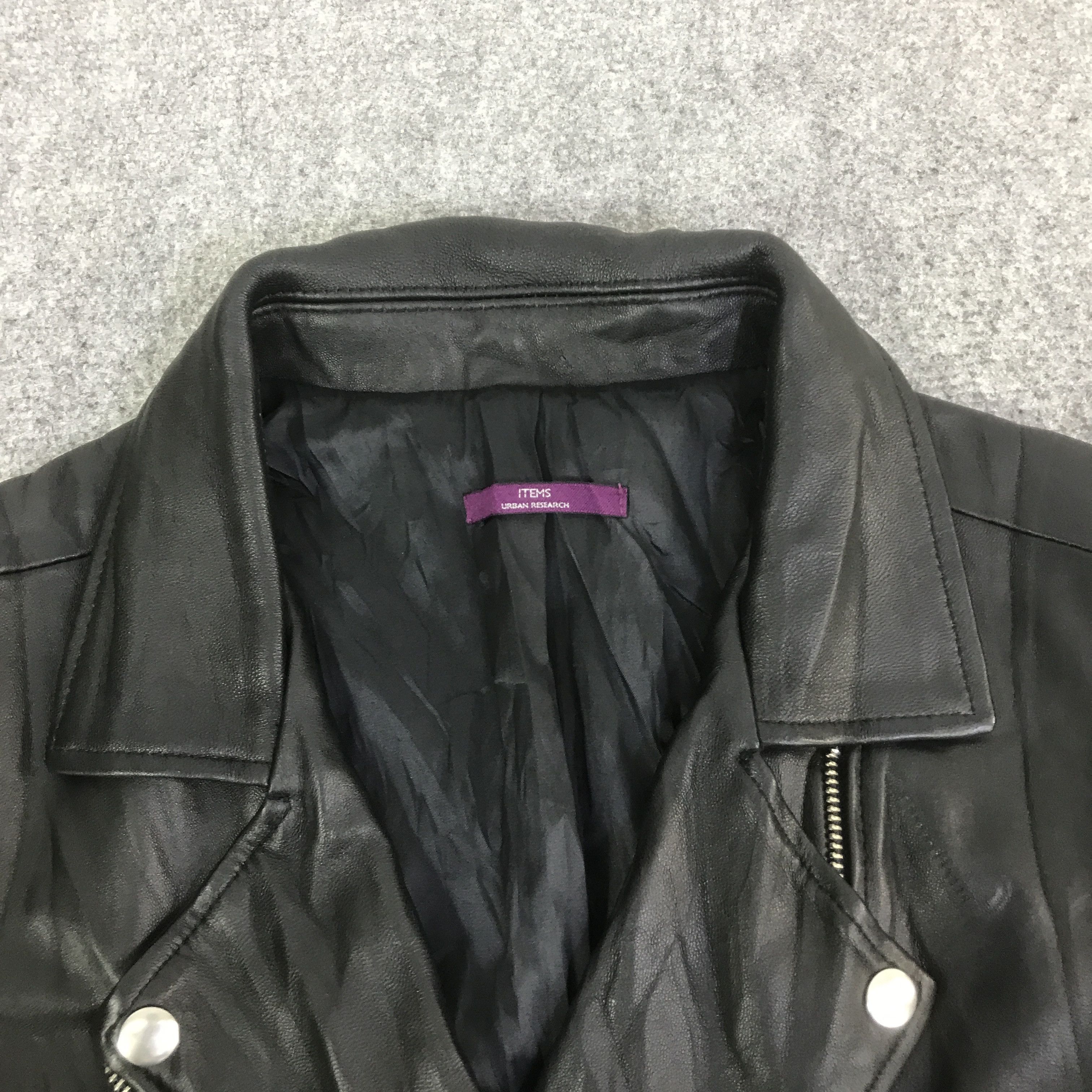 Japanese Brand URBAN RESEARCH BLACK LEATHER JACKET K132B16 Size US S / EU 44-46 / 1 - 8 Thumbnail