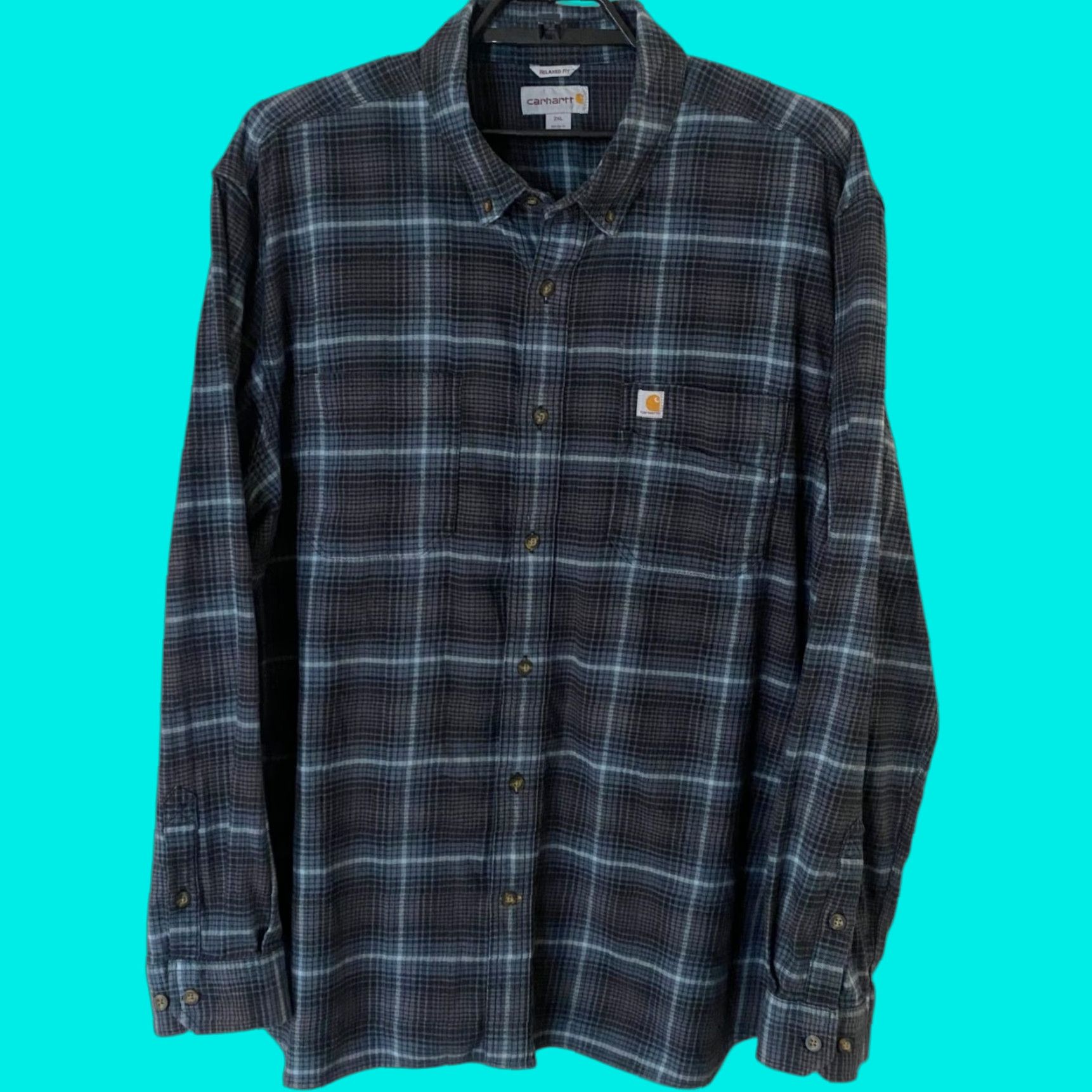 Carhartt VINTAGE Carhartt Hamilton Plaid Shirt Blue 2XL Long Sleeve Button-Down Workwear Mens Size US XXL / EU 58 / 5 - 1 Thumbnail