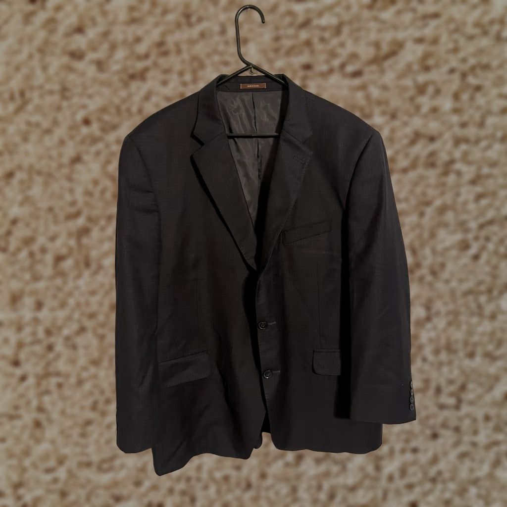 Peter Millar Peter Millar Navy Check Wool Suit Coat Jacket Blazer Men's 48R Made in Canada Size 48R - 1 Thumbnail