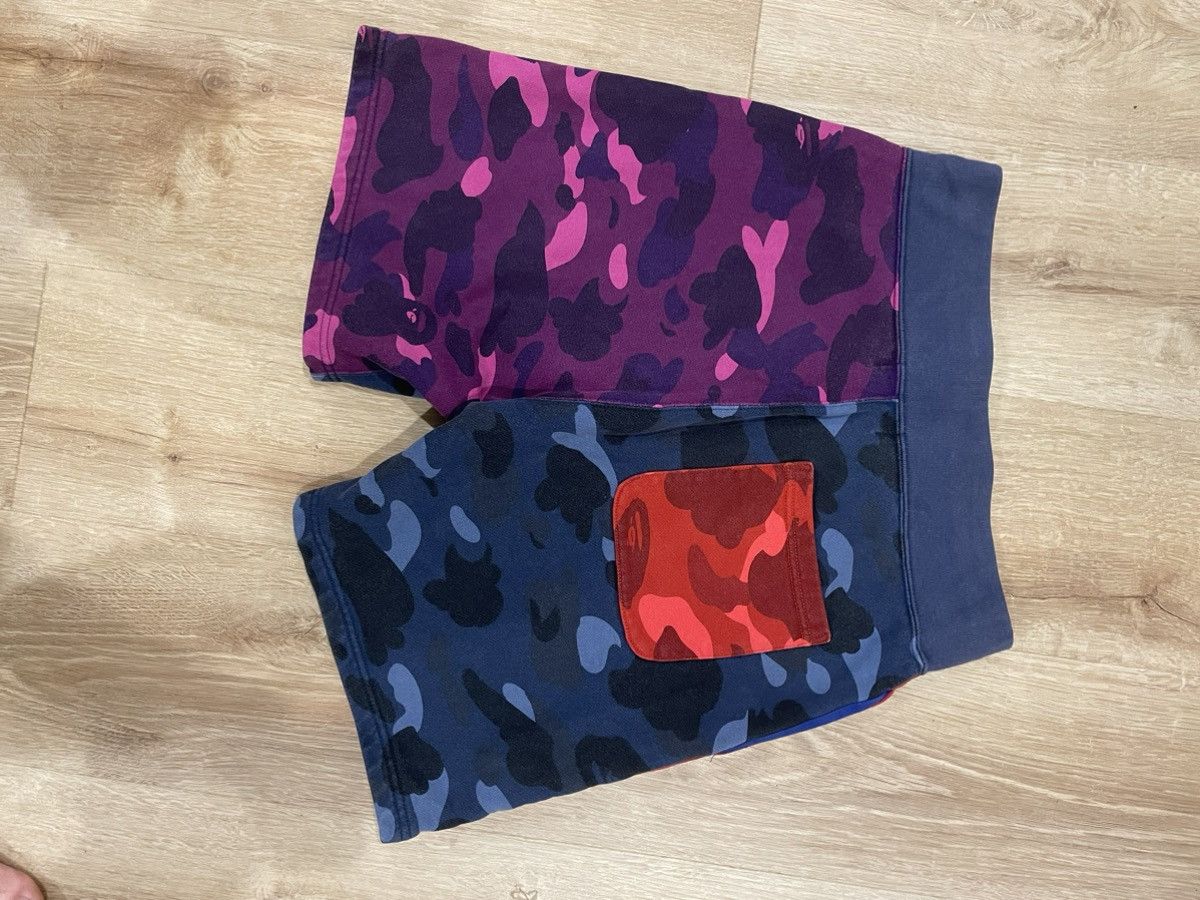 BAPE Color Camo Logo Sweat Shorts Blue