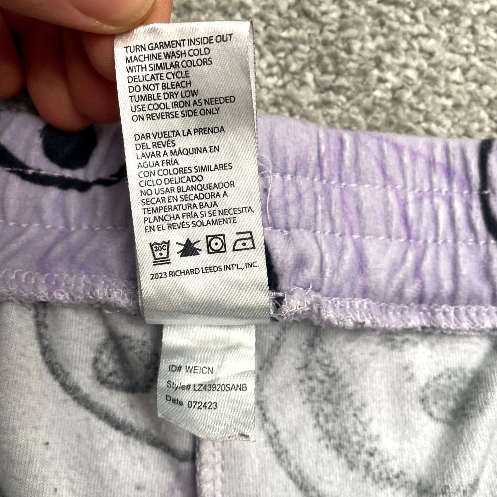 Vintage Disney Nightmare Before Christmas Plush Pajama Pants Women L Purple Sleepwear Size 36" / US 14 / IT 50 - 6 Thumbnail