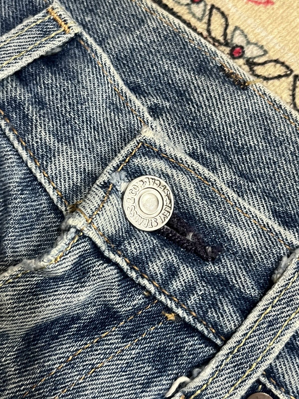 Levi's Levi’s 505 Big E Non Selvedge Made in Usa Distress Blue Jean Size US 32 / EU 48 - 5 Thumbnail