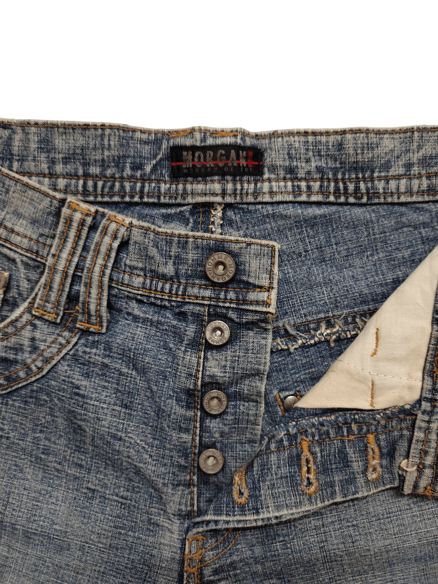 Kapital 1990s Morgan Homme Distress Rusty Faded Patchwork Jeans Size US 31 - 18 Thumbnail