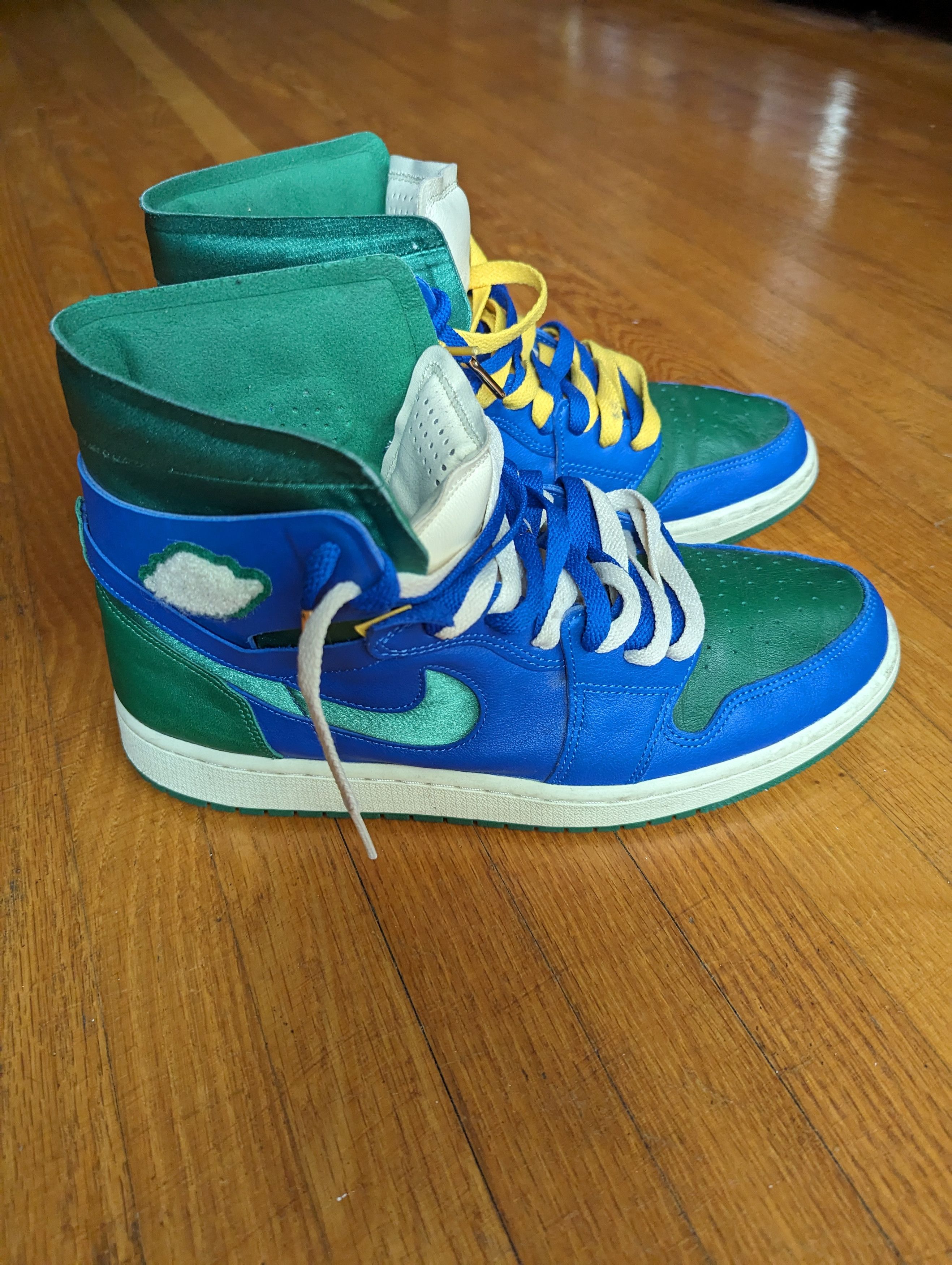 image of Jordan 1 Zoom Cmft X Aleali May Shoes in Blue Green, Men's (Size 10)