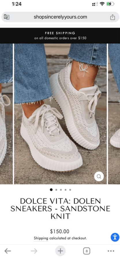Dolce Vita DOLCE VITA: DOLEN SNEAKERS - SANDSTONE KNIT Size US 10 / IT 40 - 2 Thumbnail