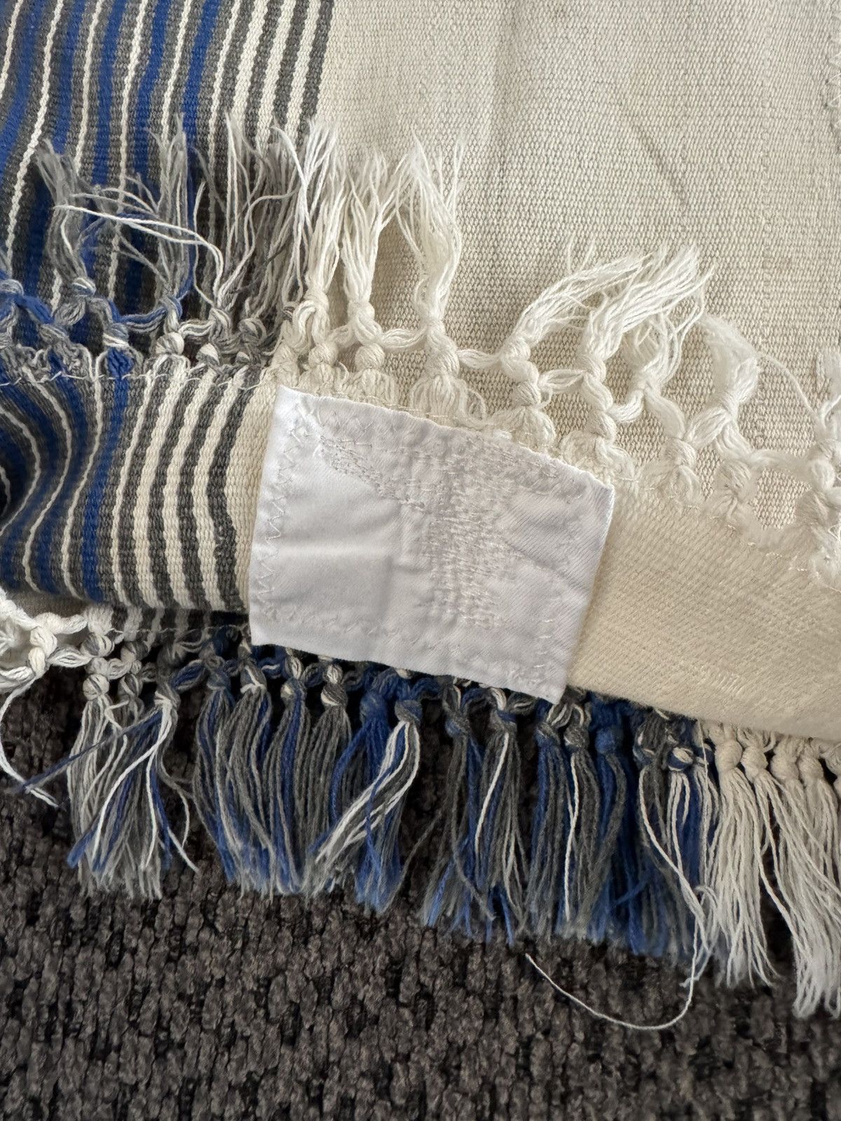 Bode BODE Early Collection 01423 Stripe Shirt Cotton Fringe L/XL Size US L / EU 52-54 / 3 - 23 Thumbnail