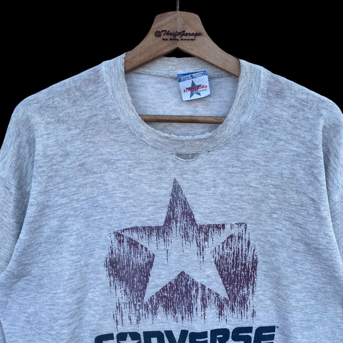 Converse × Vintage Vintage 70s CONVERSE All Star Big Logo Distressed Sweatshirt Size US M / EU 48-50 / 2 - 2 Thumbnail
