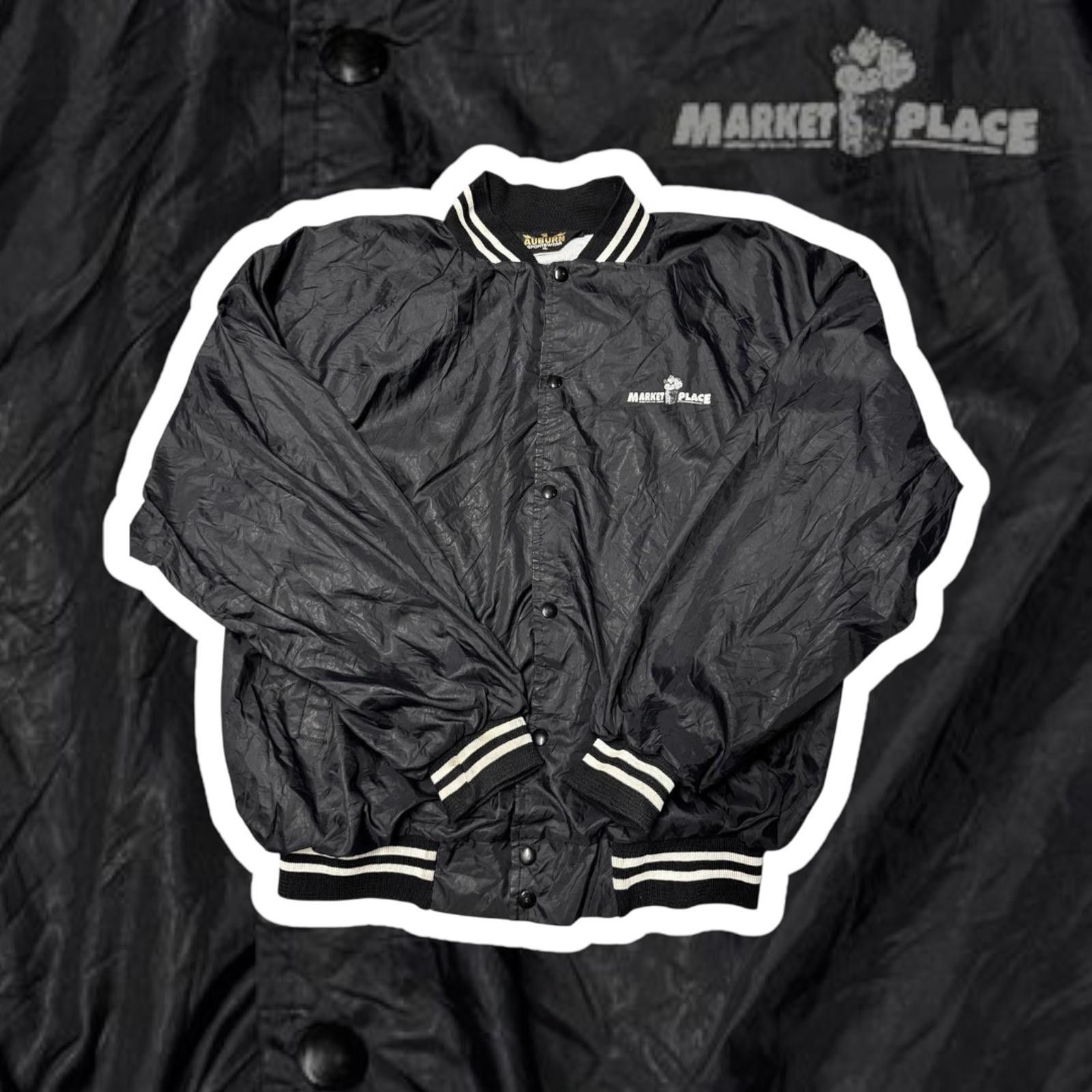 Auburn Sportswear Vintage Black Marketplace Jacket with Striped Cuffs Size US XL / EU 56 / 4 - 1 Thumbnail