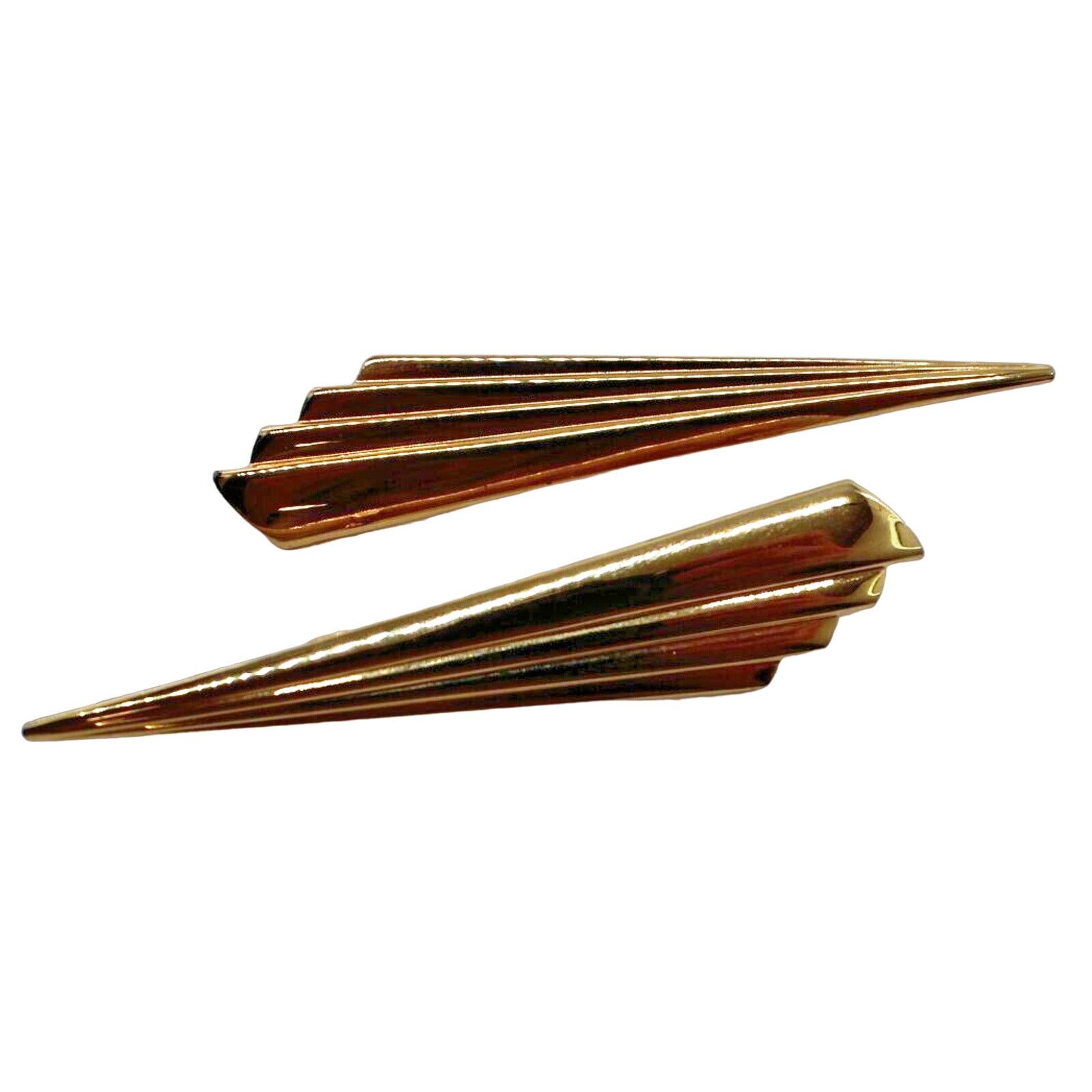 Other Two Beautiful Art Deco Streamline Brooch Pin • 3" •Gold Tone Size ONE SIZE - 1 Thumbnail