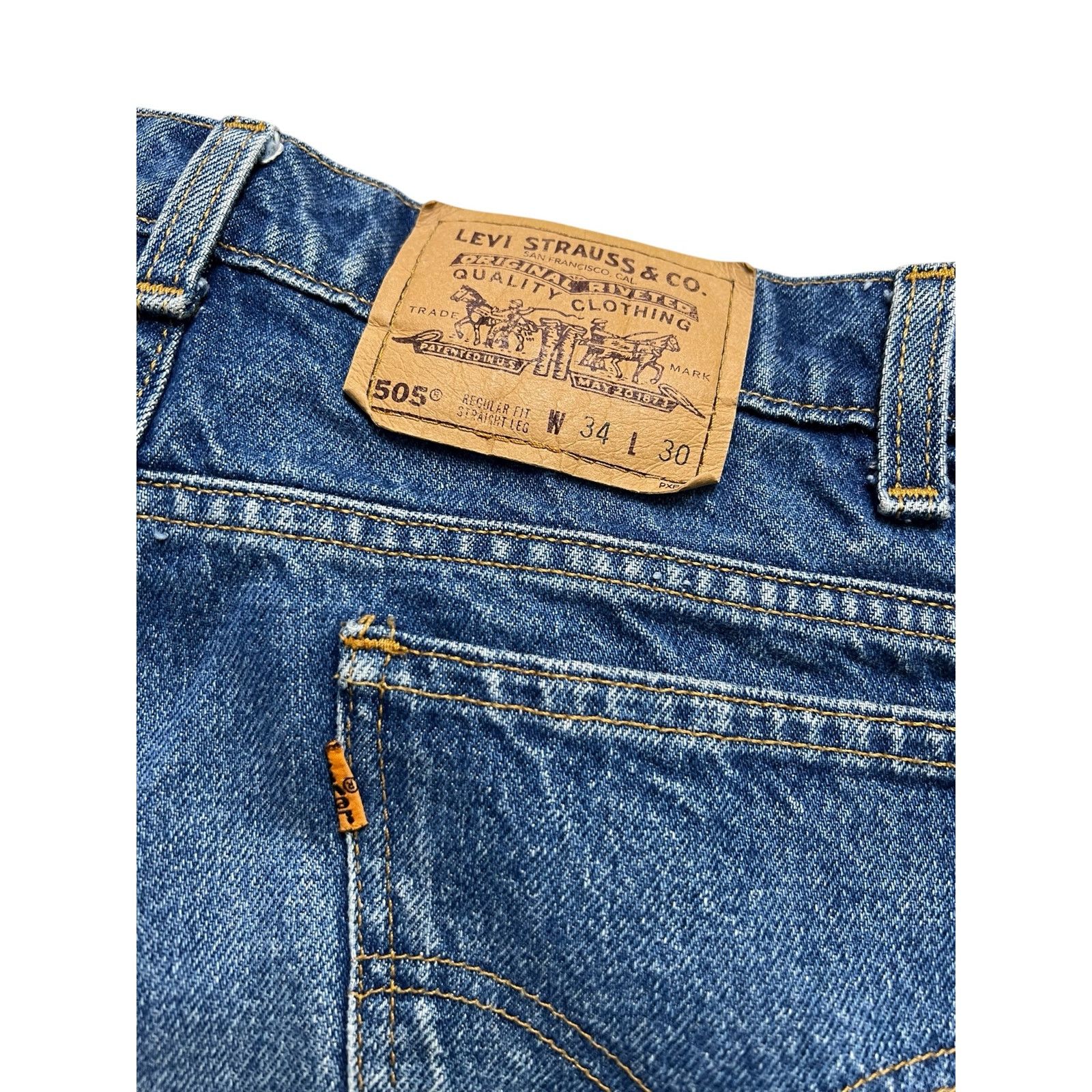 Levi's Vintage Levi’s 505 Regular Straight Leg Jeans Denim 34x30 Size US 34 / EU 50 - 4 Thumbnail