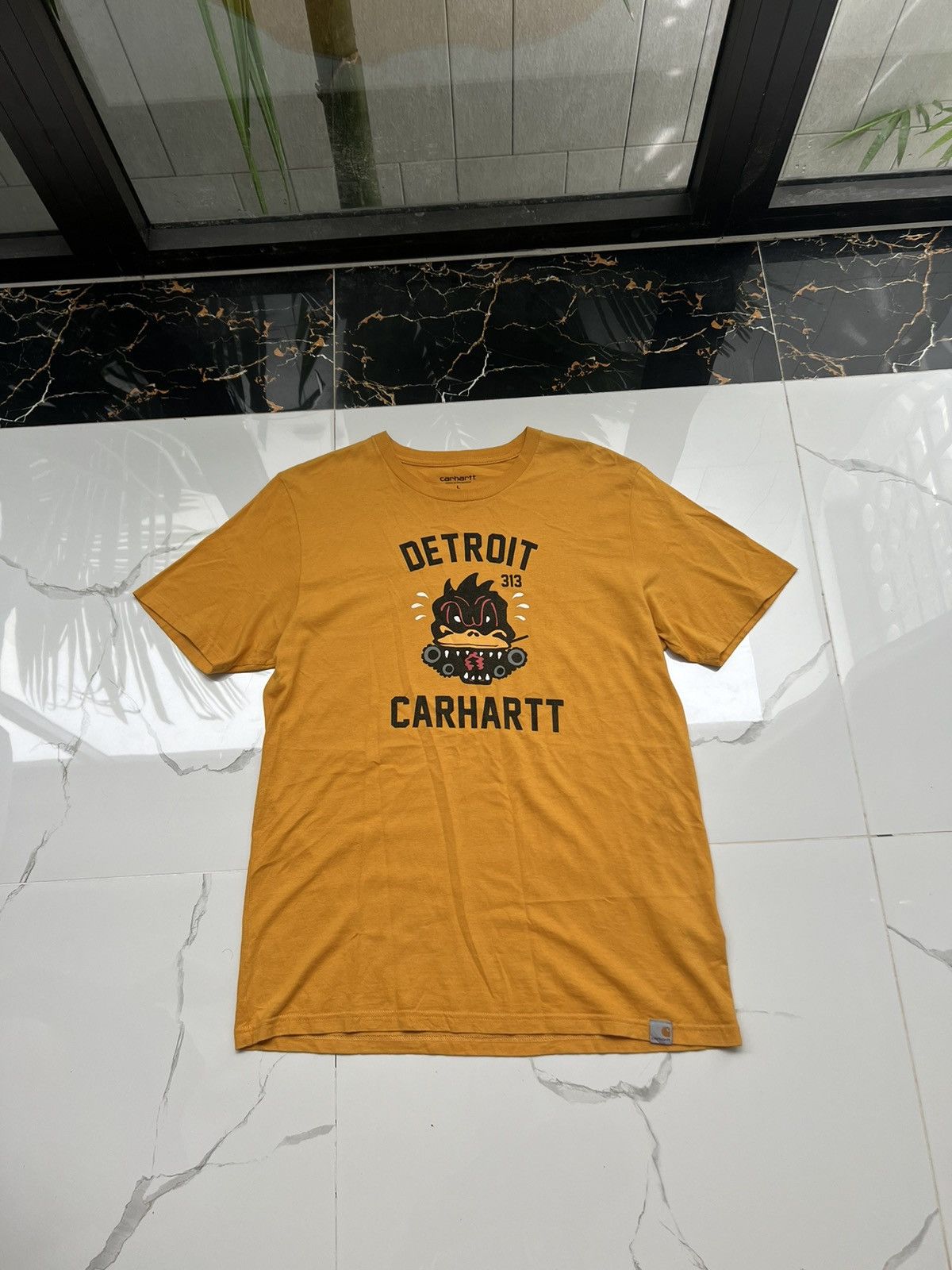 Carhartt × Vintage 90’s CARHARTT DETROIT DUCK ARMY RETRO TEE Y2K BIG LOGO Size US L / EU 52-54 / 3 - 1 Thumbnail