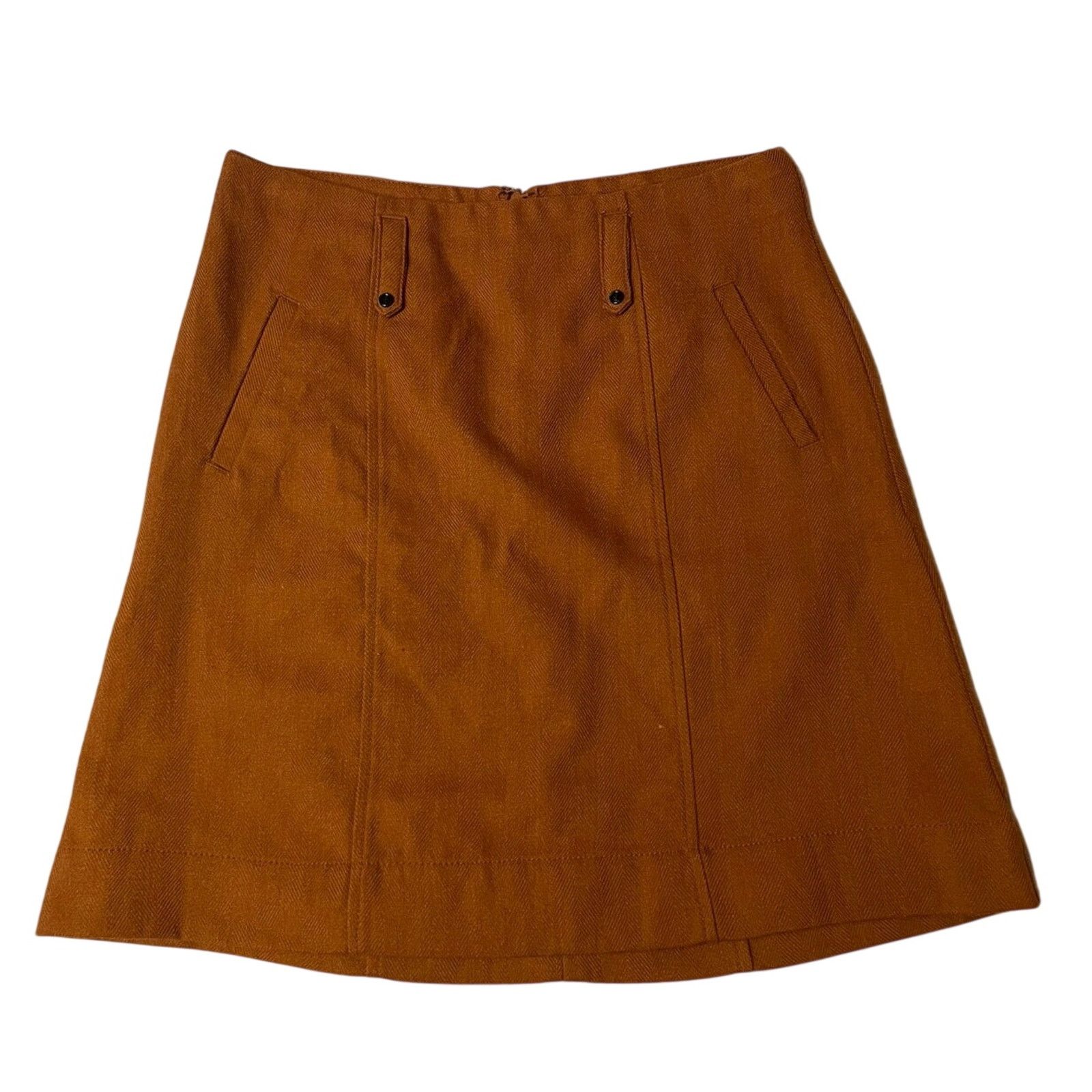 Merona Merona Wool Blend Rust Orange Retro High Waisted Mini Skirt Size 32" / US 10 / IT 46 - 1 Thumbnail