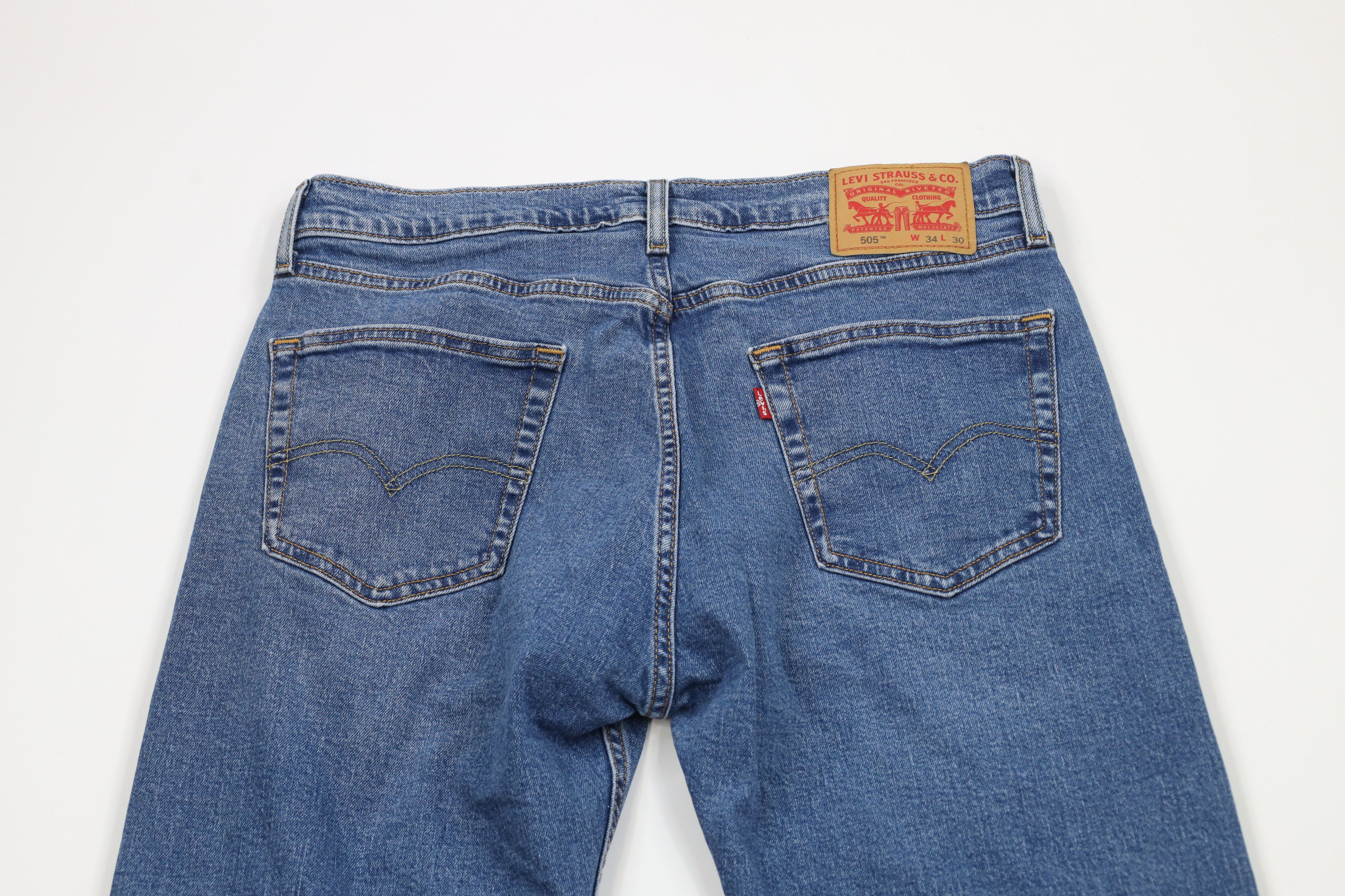 Levi's × Vintage Vintage Y2K Levis 505 Regular Straight Denim Jeans Stretch Size US 34 / EU 50 - 9 Thumbnail
