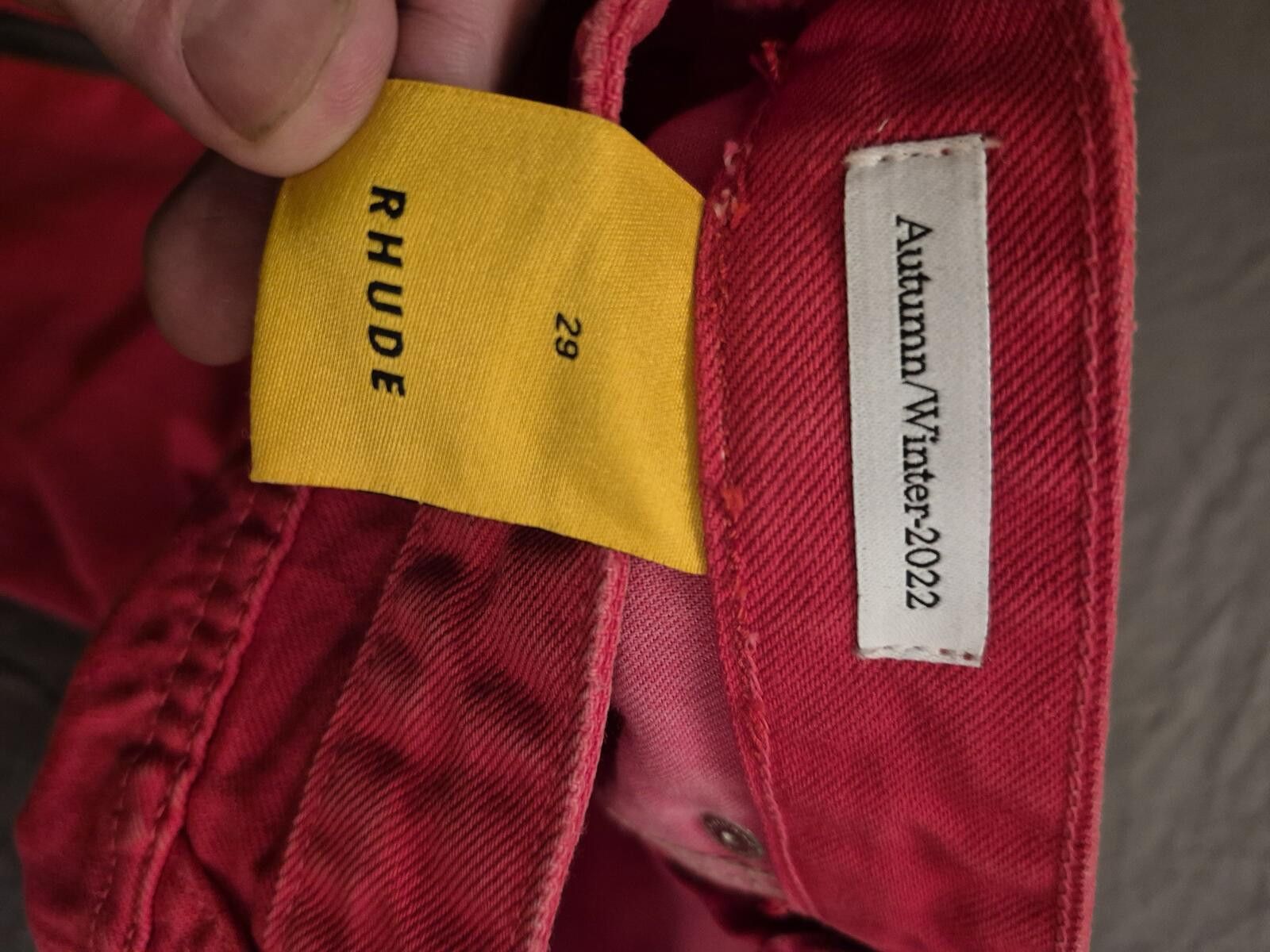 Rhude Rhude Red Denim Jeans Size 29 Size US 29 - 6 Thumbnail
