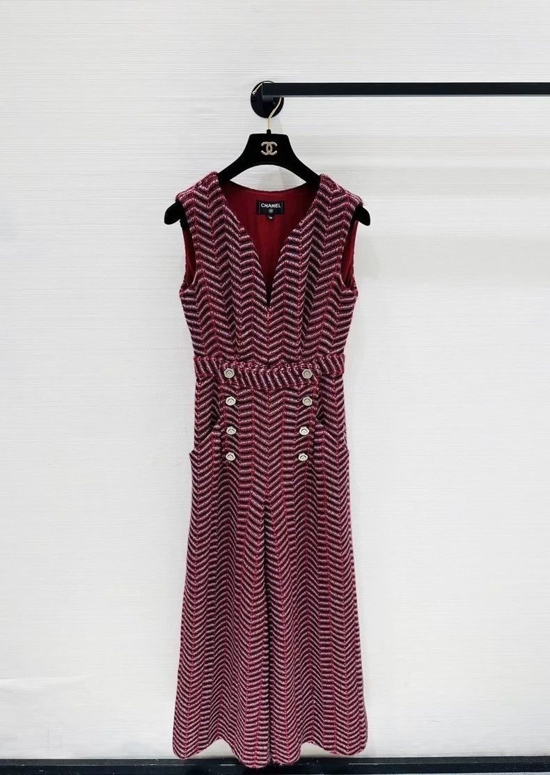 Chanel Chanel Tweed woven sleeveless jumpsuits Size 42" / US 20 - 1 Thumbnail