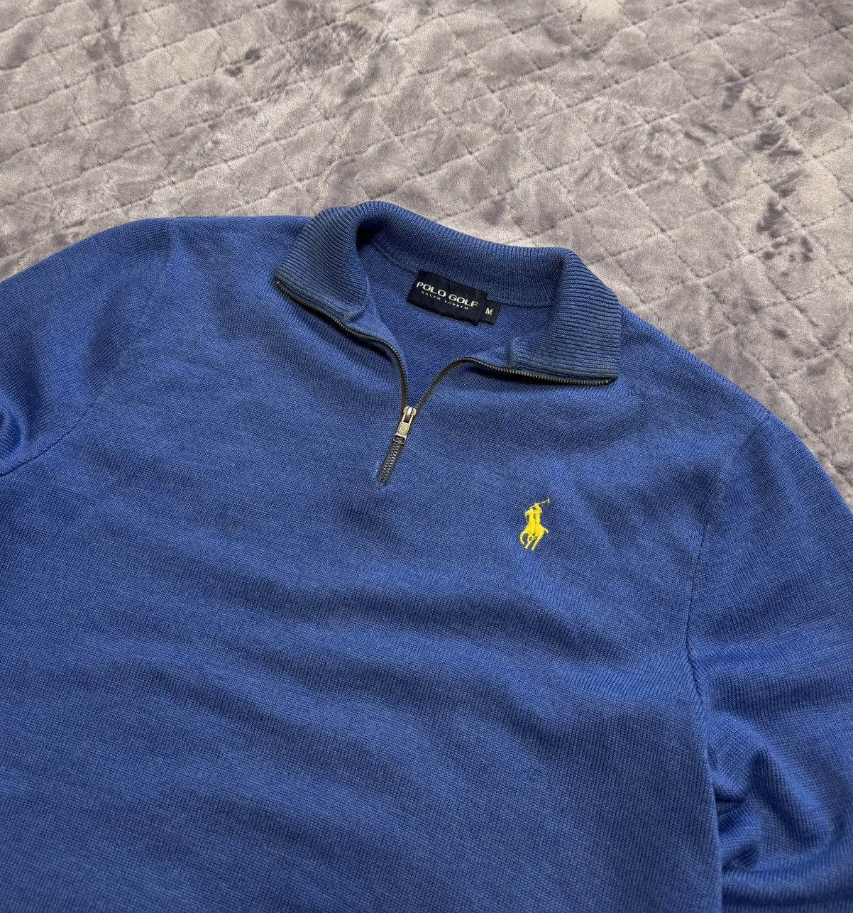 Polo Ralph Lauren × Vintage Vintage Polo Ralph Lauren Knitted 1/4 Zip Up Sweater Medium Size US M / EU 48-50 / 2 - 5 Thumbnail