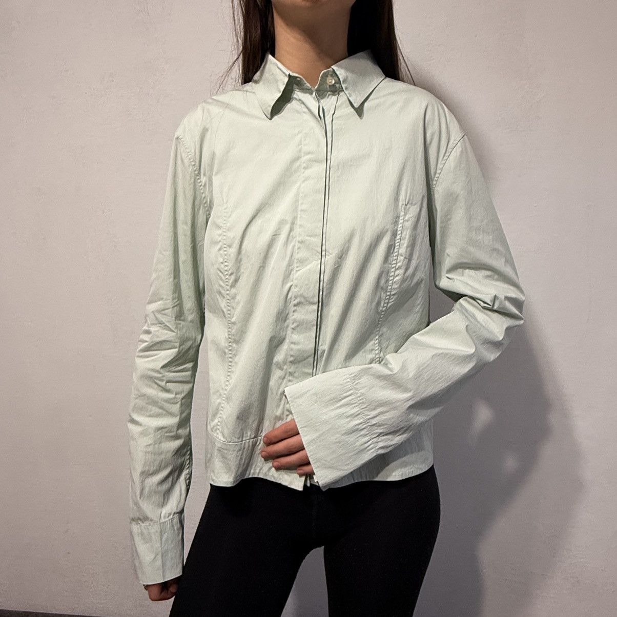Jil Sander Jil Sander Cropped Button Ups Shirt Size M / US 6-8 / IT 42-44 - 2 Thumbnail