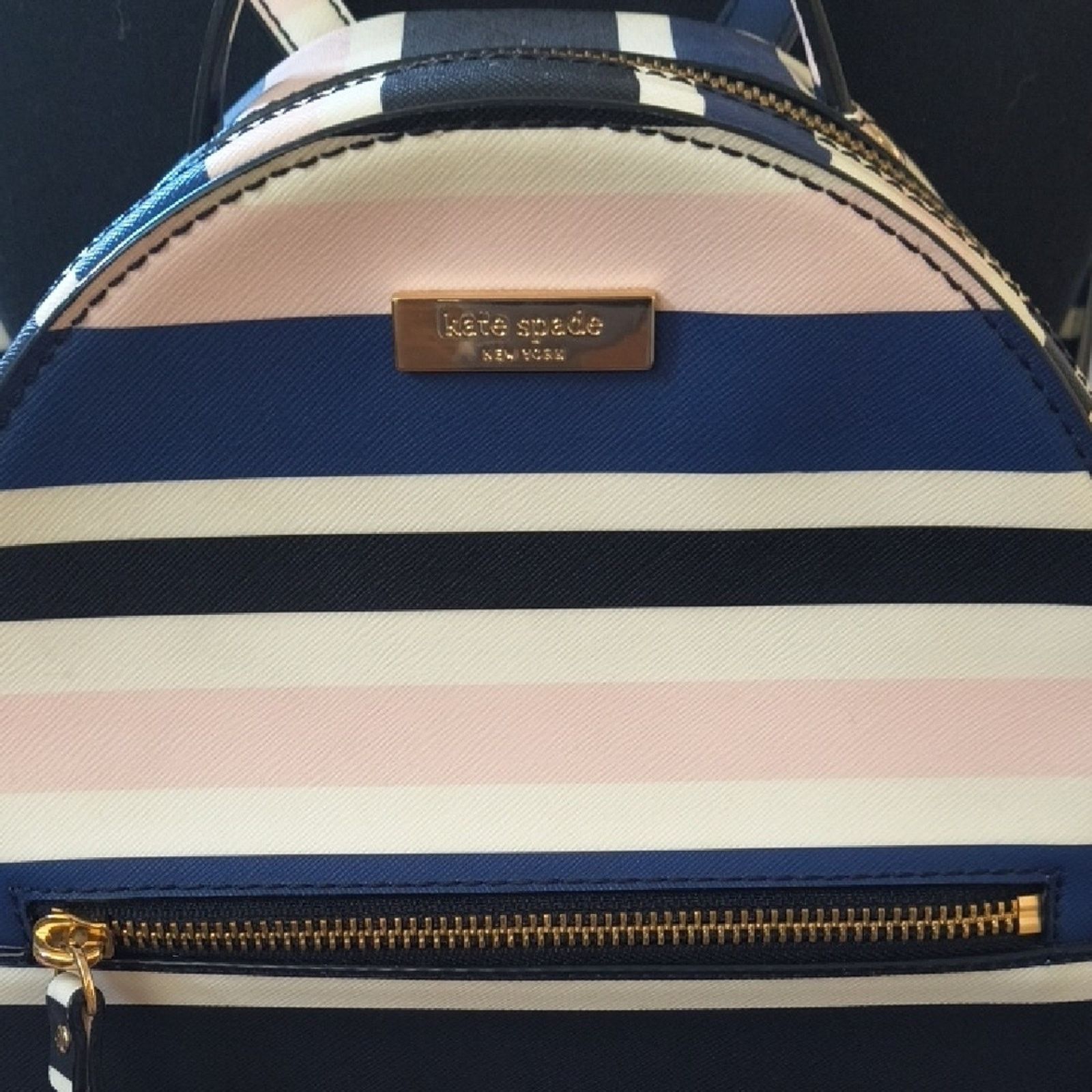 Kate Spade Kate Spade Navy and Pink Striped Backpack Size ONE SIZE - 2 Thumbnail