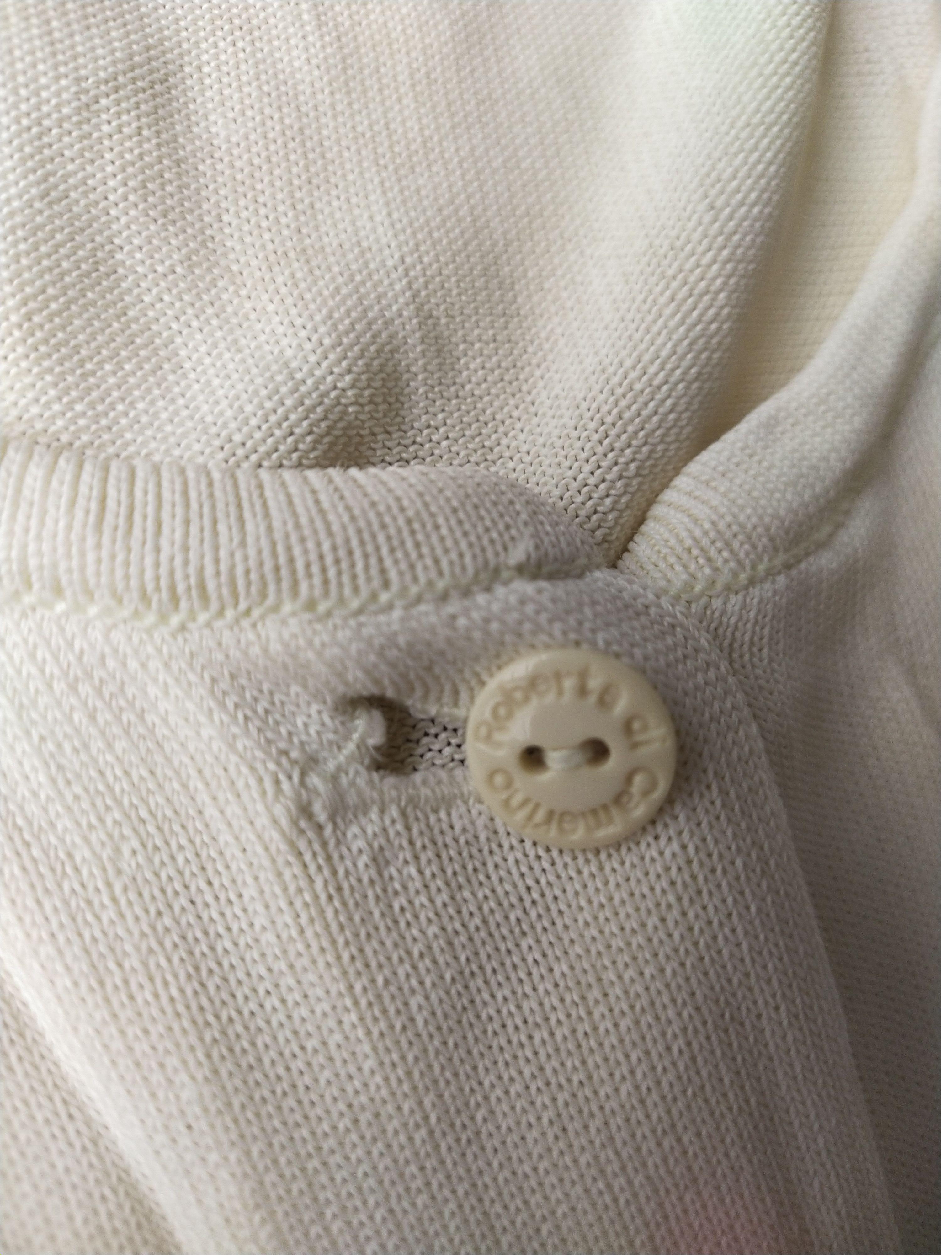 Roberta di Camerino Vintage 90s Roberta Di Camerino Fine Knit Cardigan Cream Size M / US 6-8 / IT 42-44 - 3 Thumbnail
