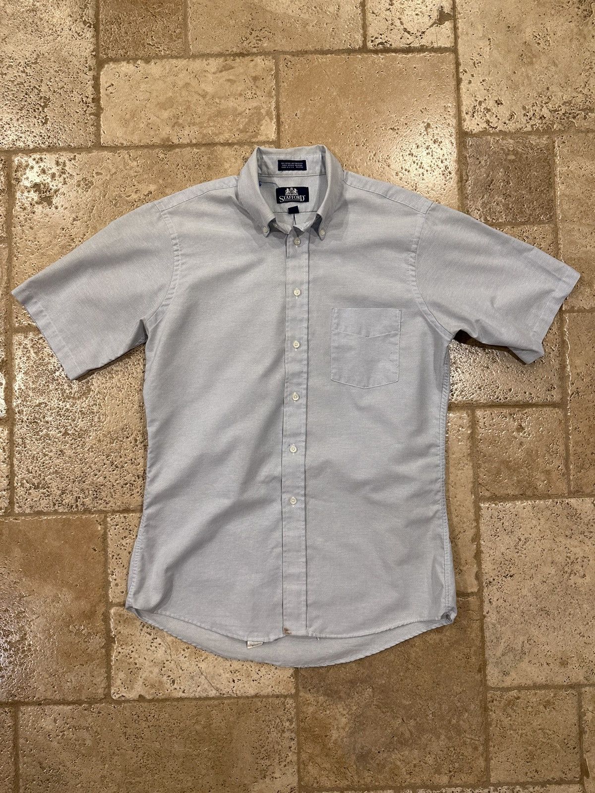 Stafford × Vintage Vintage Stafford Light Blue Button Up Shirt Size US L / EU 52-54 / 3 - 3 Thumbnail