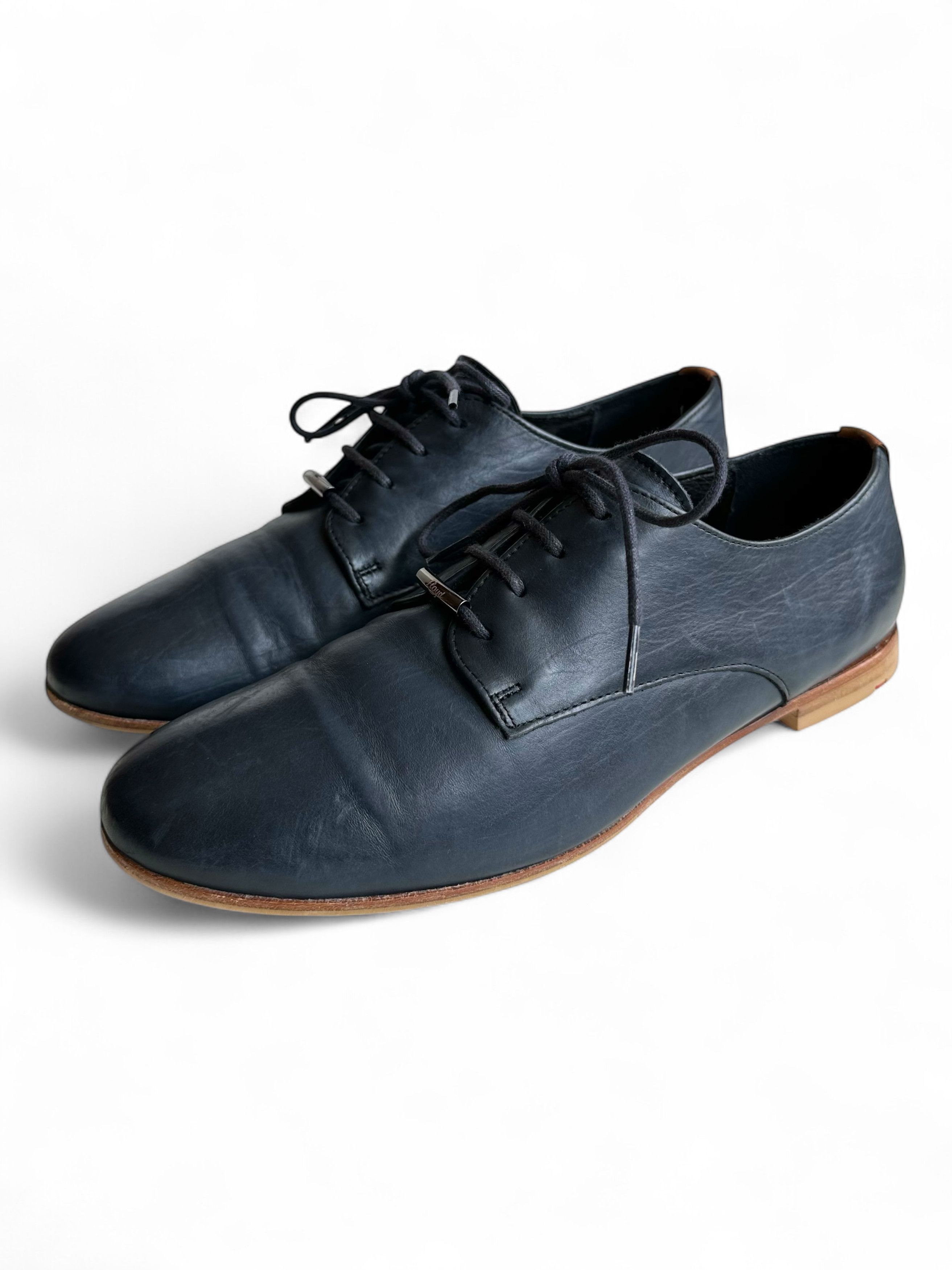 LLOYD Lloyd Blue Leather Casual Oxfords (38 -US7) Size US 7 / IT 37 - 1 Thumbnail