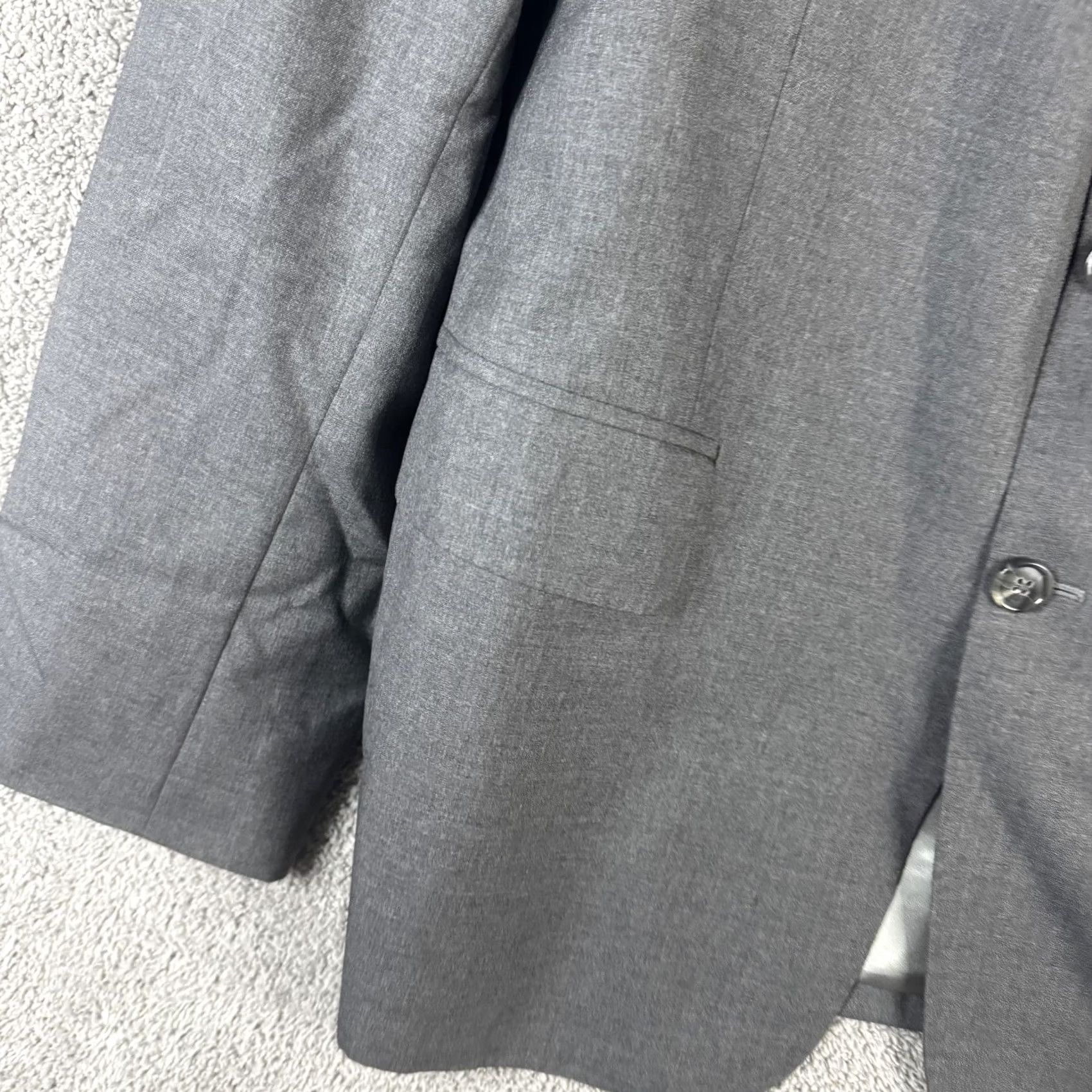 Vintage Vitale Barberis Canonico Gray Wool Blazer Mens L Notch Lapel Single-Breasted 4-Button Cuffs Classic Fit Jacket Size 42R - 2 Thumbnail