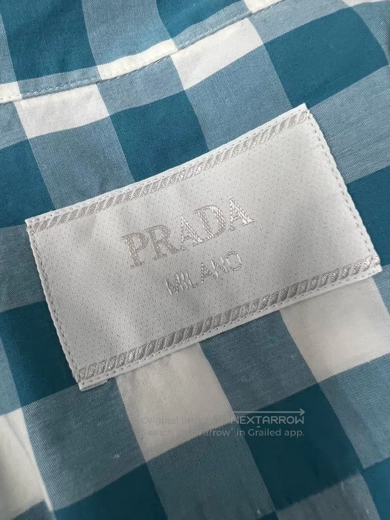 Prada Prada Blue plaid short-sleeved shirt Size L / US 10 / IT 46 - 4 Thumbnail