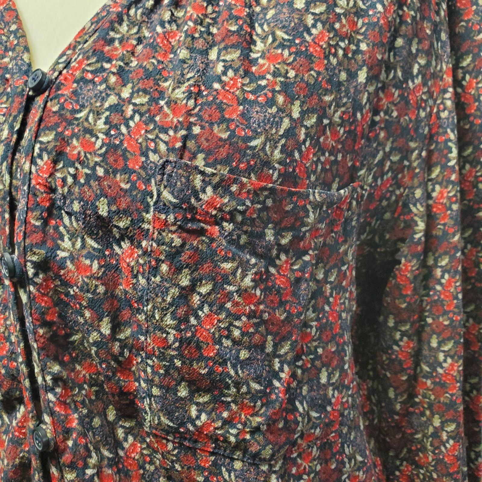 J.Crew Treasure & Bond Black Floral Blouse Medium Size M / US 6-8 / IT 42-44 - 6 Thumbnail