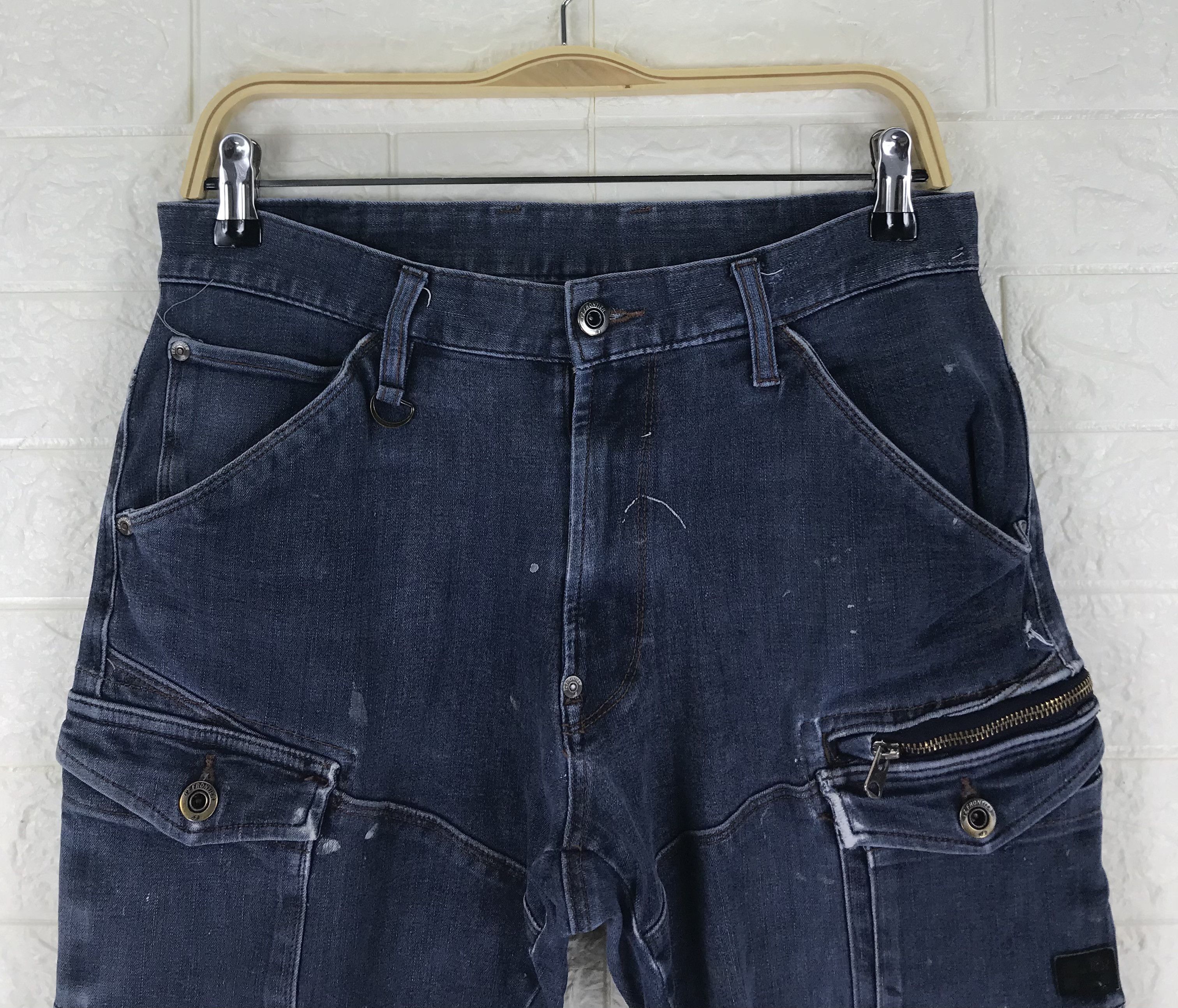 Japanese Brand Iz Frontier Multipocket Tactical Cargo Strech Jeans Size US 31 - 2 Thumbnail