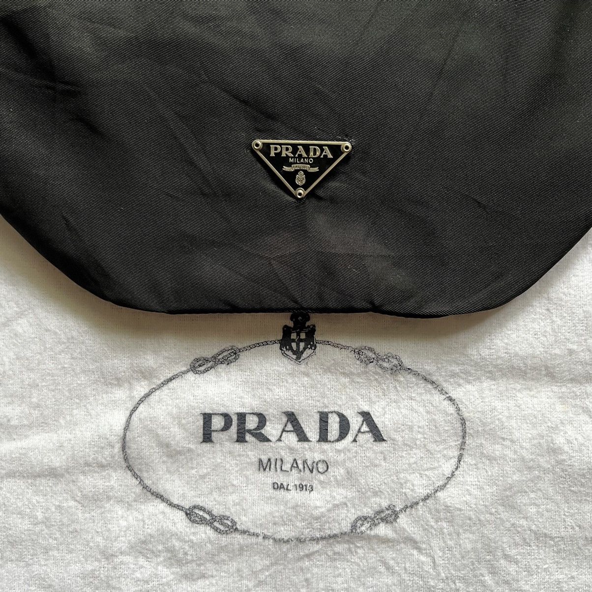 Prada Prada Black Tessuto Nylon Drawstring Pouch Size ONE SIZE - 7 Thumbnail